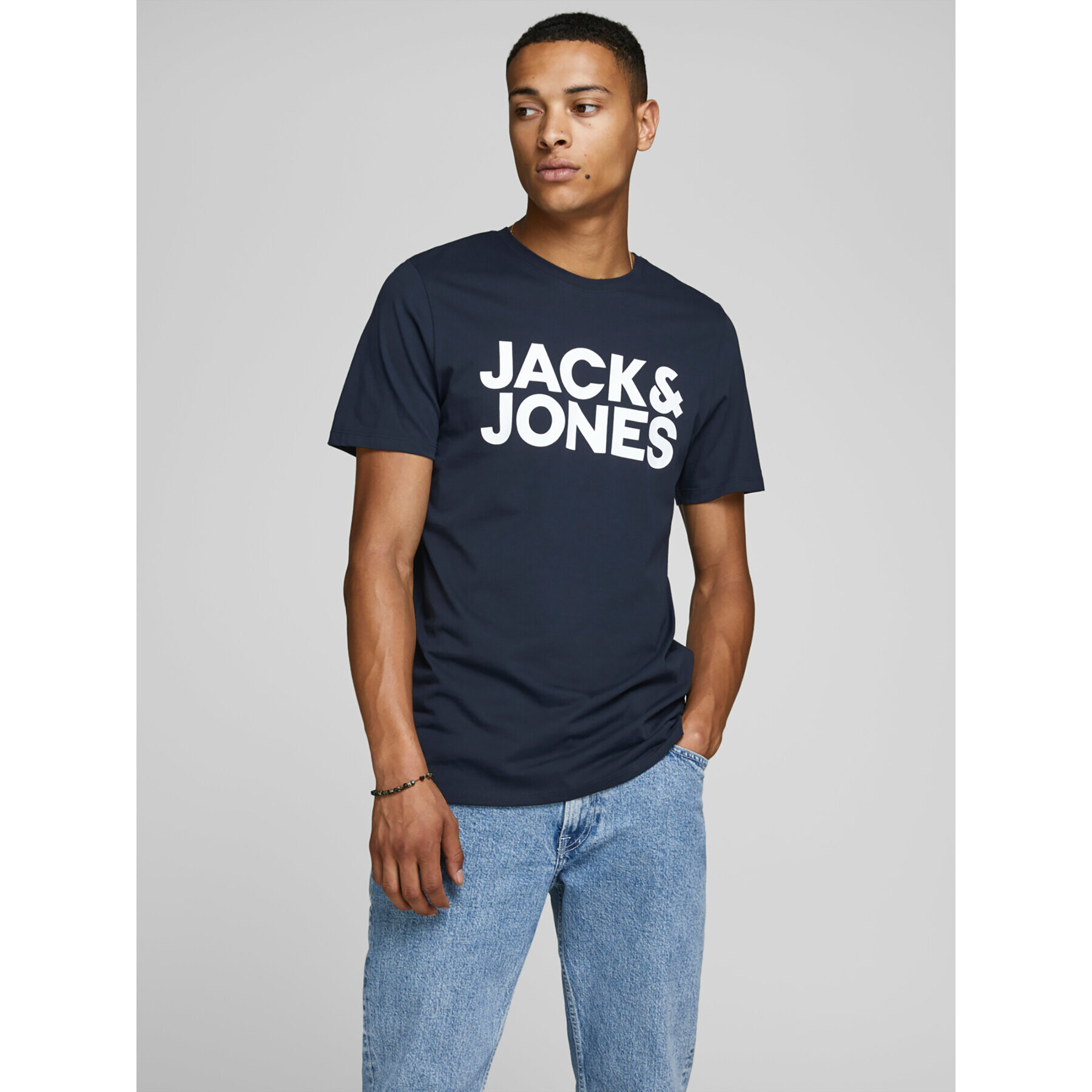 Jack&Jones Тишърт Corp 12151955 Тъмносин Slim Fit - Pepit.bg