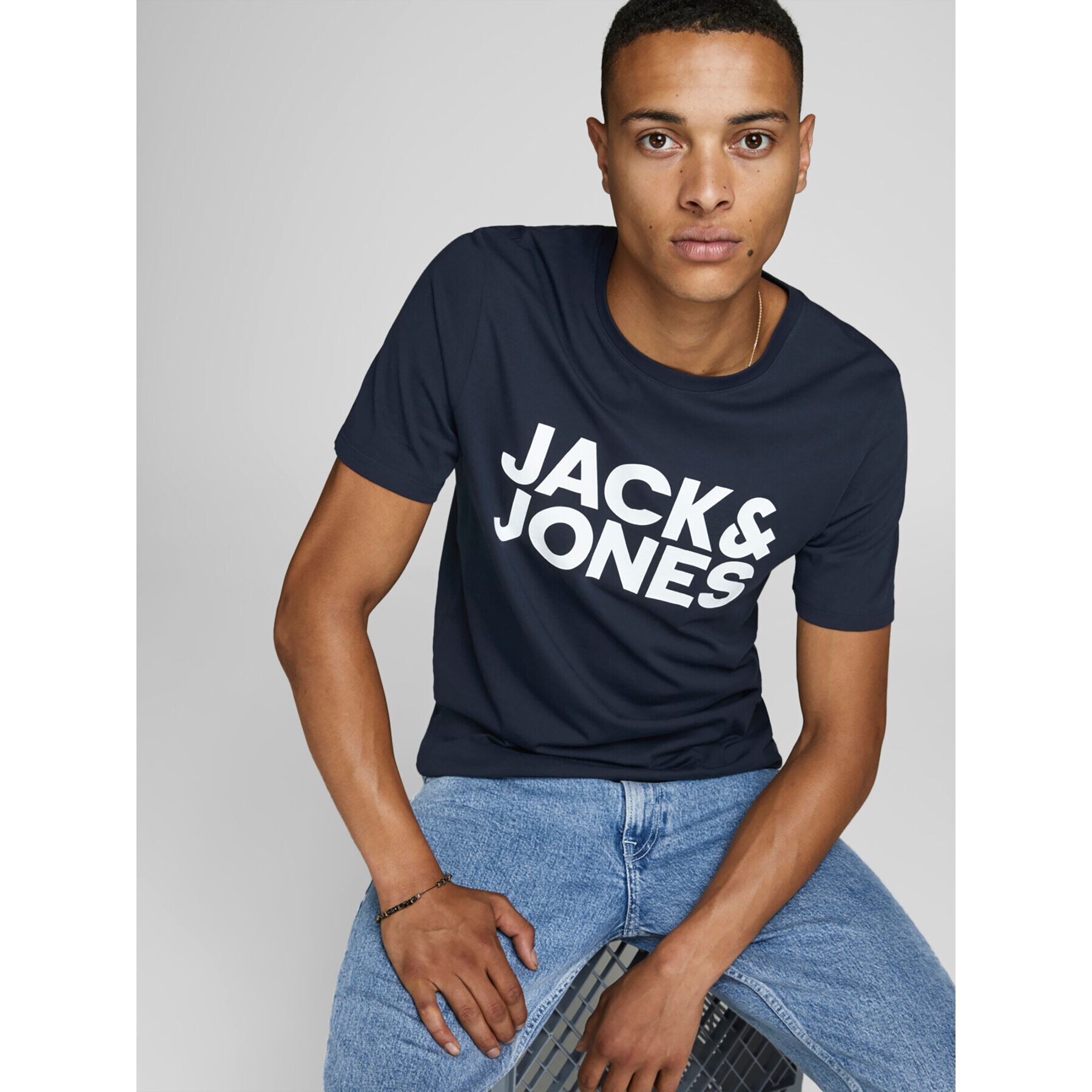 Jack&Jones Тишърт Corp 12151955 Тъмносин Slim Fit - Pepit.bg