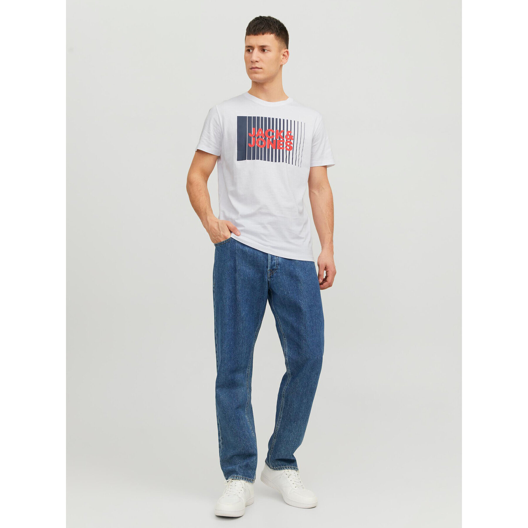 Jack&Jones Тишърт Corp 12233999 Бял Standard Fit - Pepit.bg
