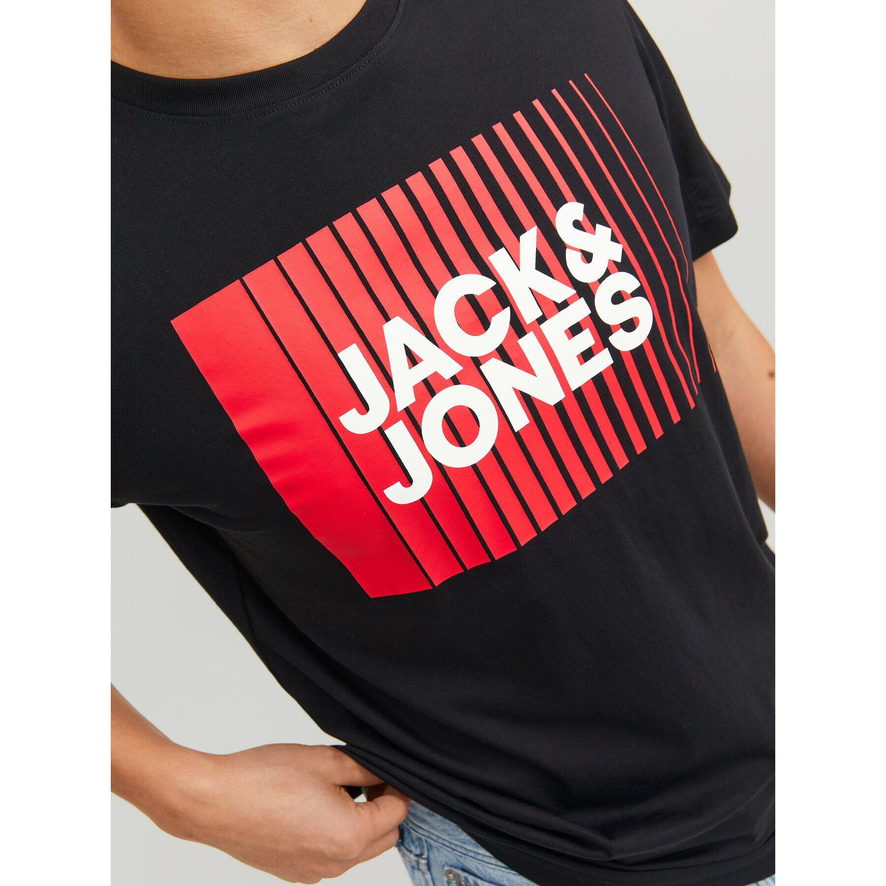 Jack&Jones Тишърт Corp 12233999 Черен Standard Fit - Pepit.bg