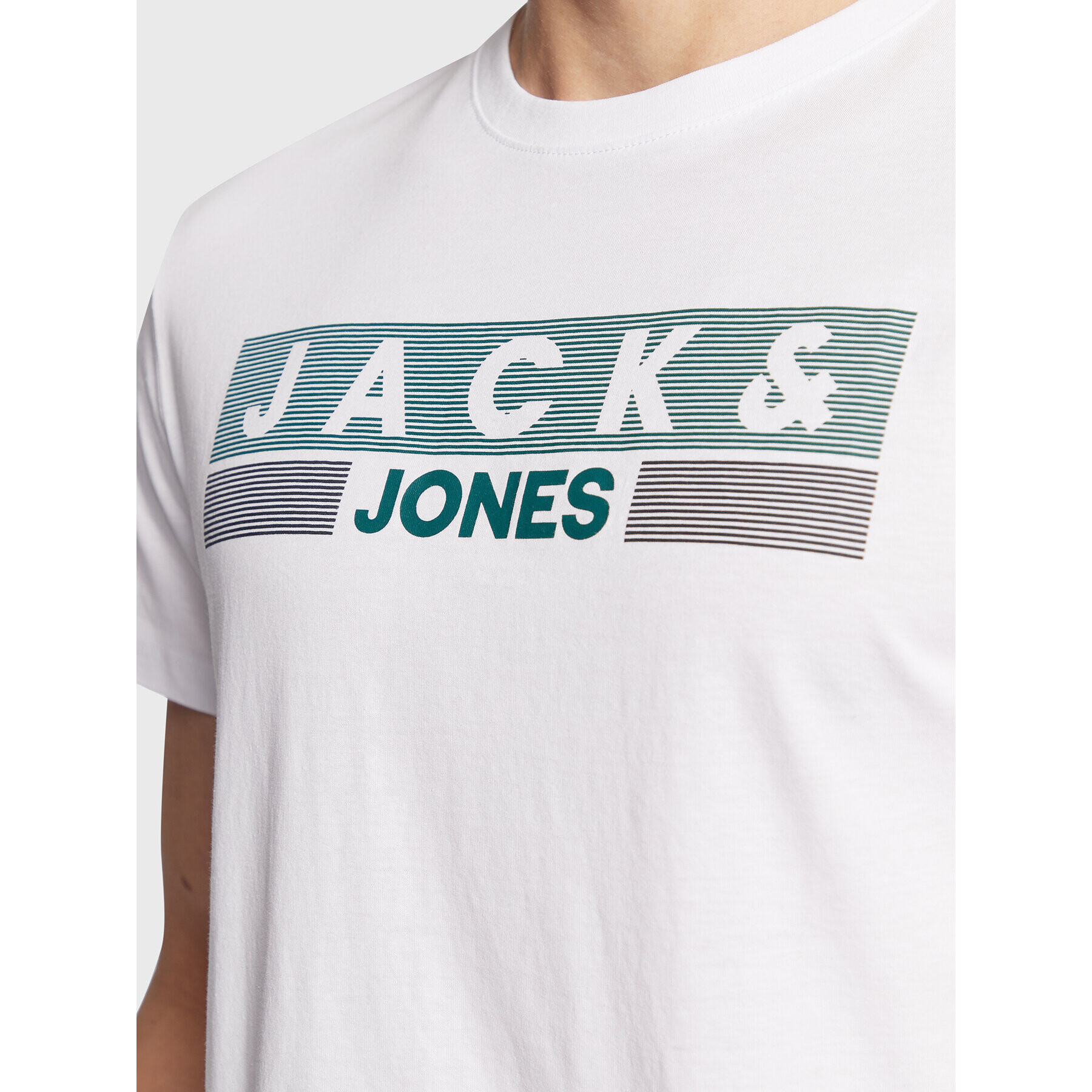 Jack&Jones Тишърт Corp Logo 12151955 Бял Regular Fit - Pepit.bg