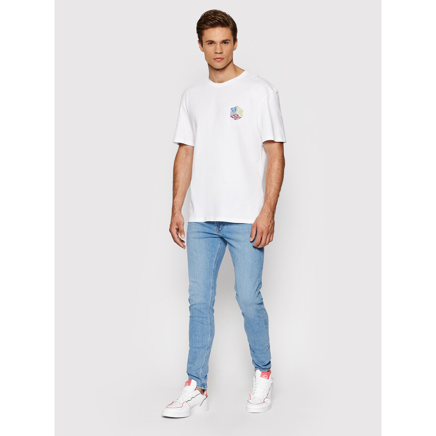 Jack&Jones Тишърт Costa 12193737 Бял Relaxed Fit - Pepit.bg