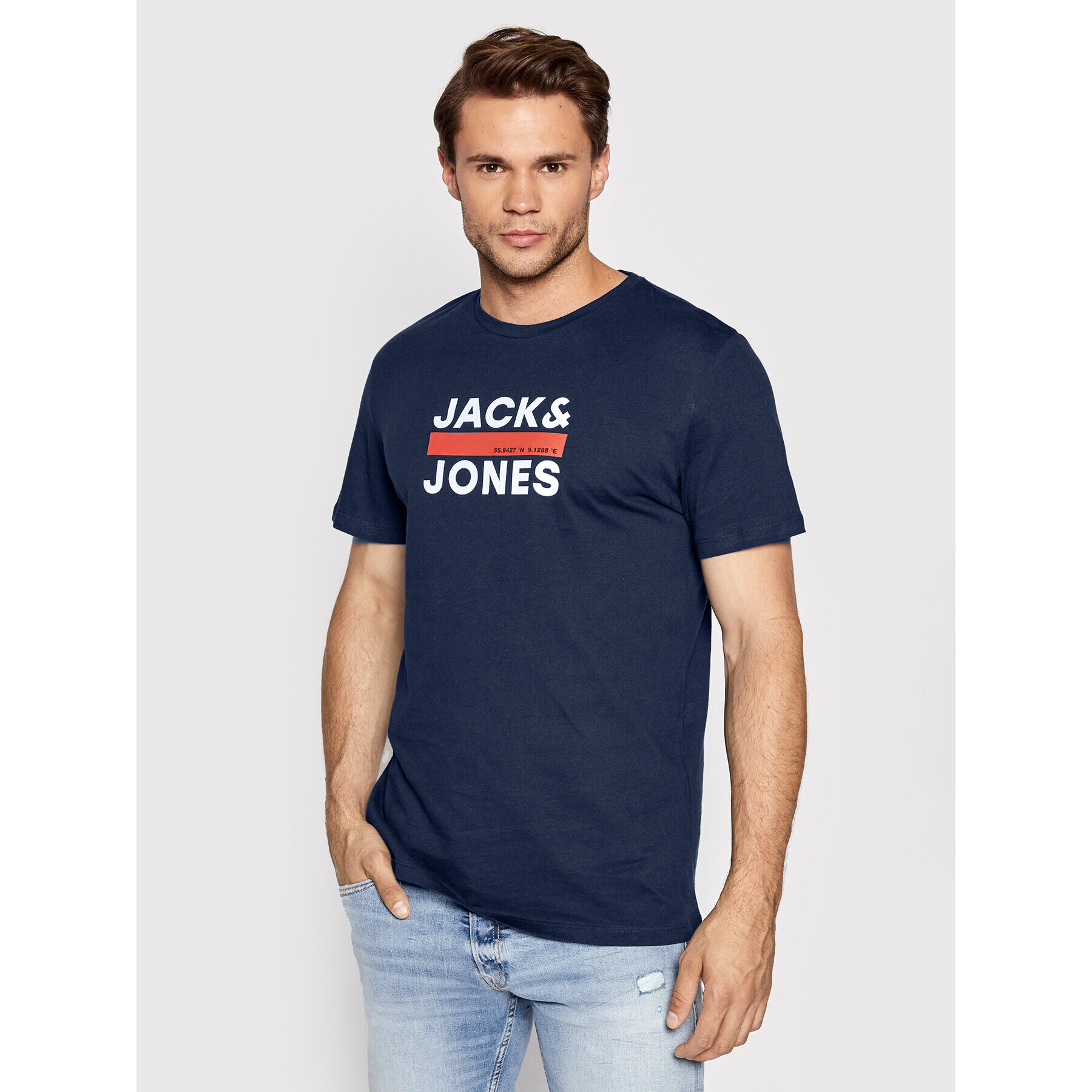 Jack&Jones Тишърт Dan 12213767 Тъмносин Regular Fit - Pepit.bg