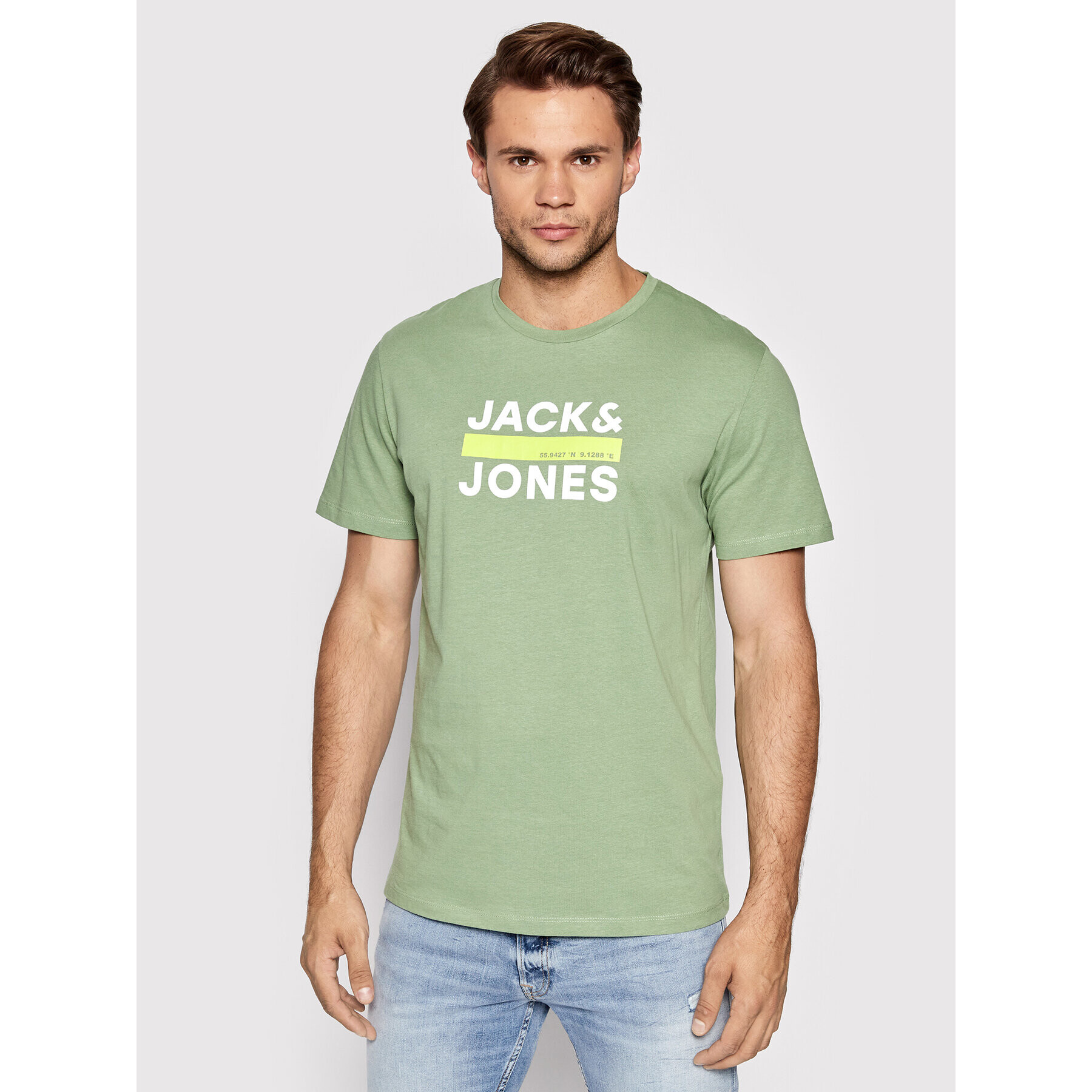 Jack&Jones Тишърт Dan 12213767 Зелен Regular Fit - Pepit.bg