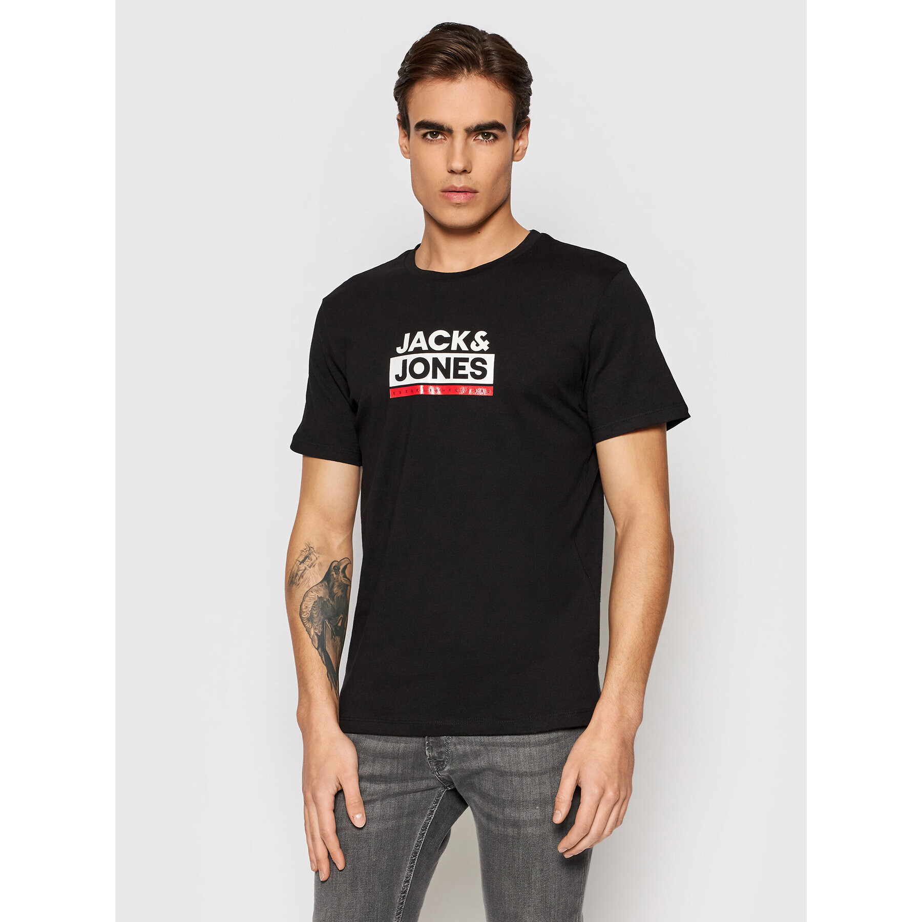 Jack&Jones Тишърт Delfield 12198089 Черен Regular Fit - Pepit.bg