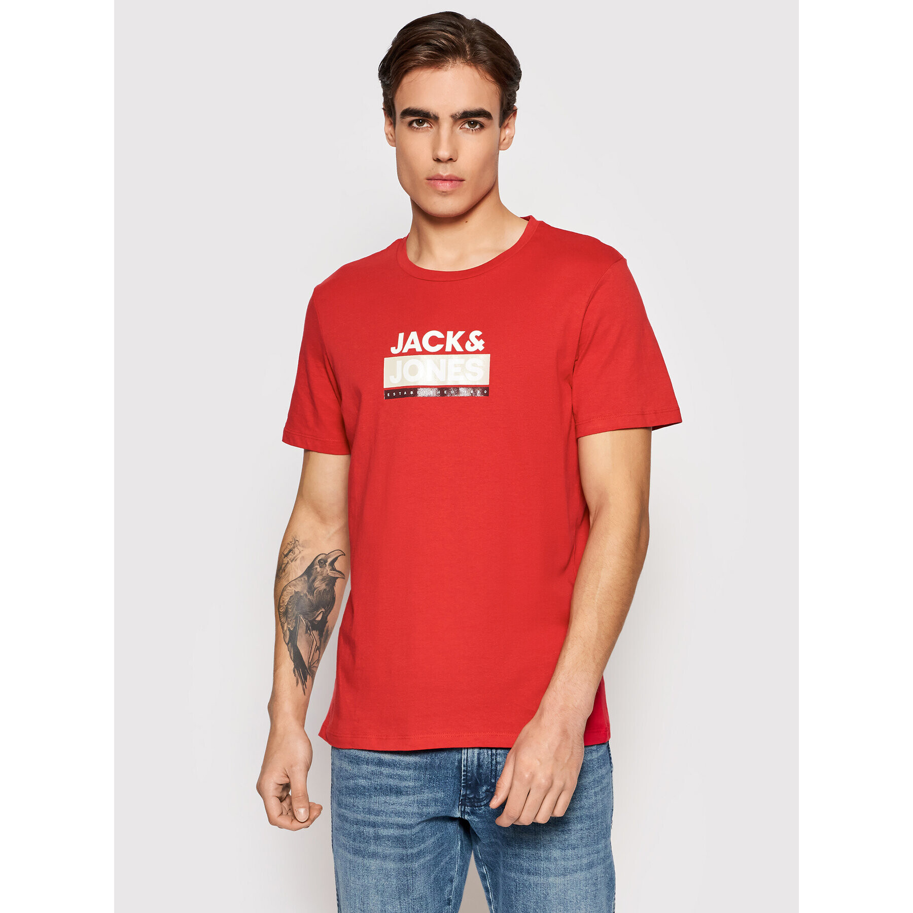 Jack&Jones Тишърт Delfield 12198089 Червен Regular Fit - Pepit.bg