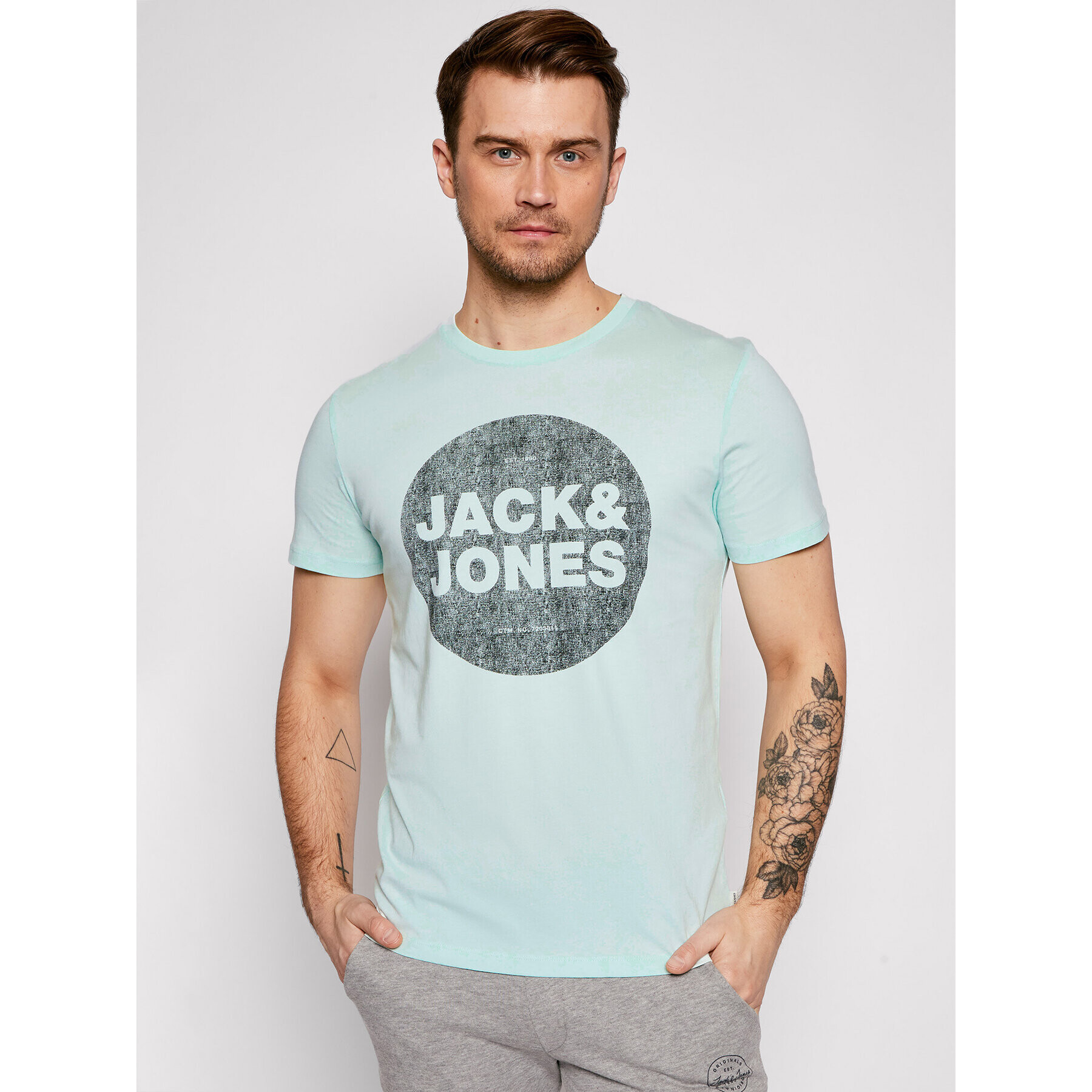 Jack&Jones Тишърт Denim 12182577 Зелен Regular Fit - Pepit.bg