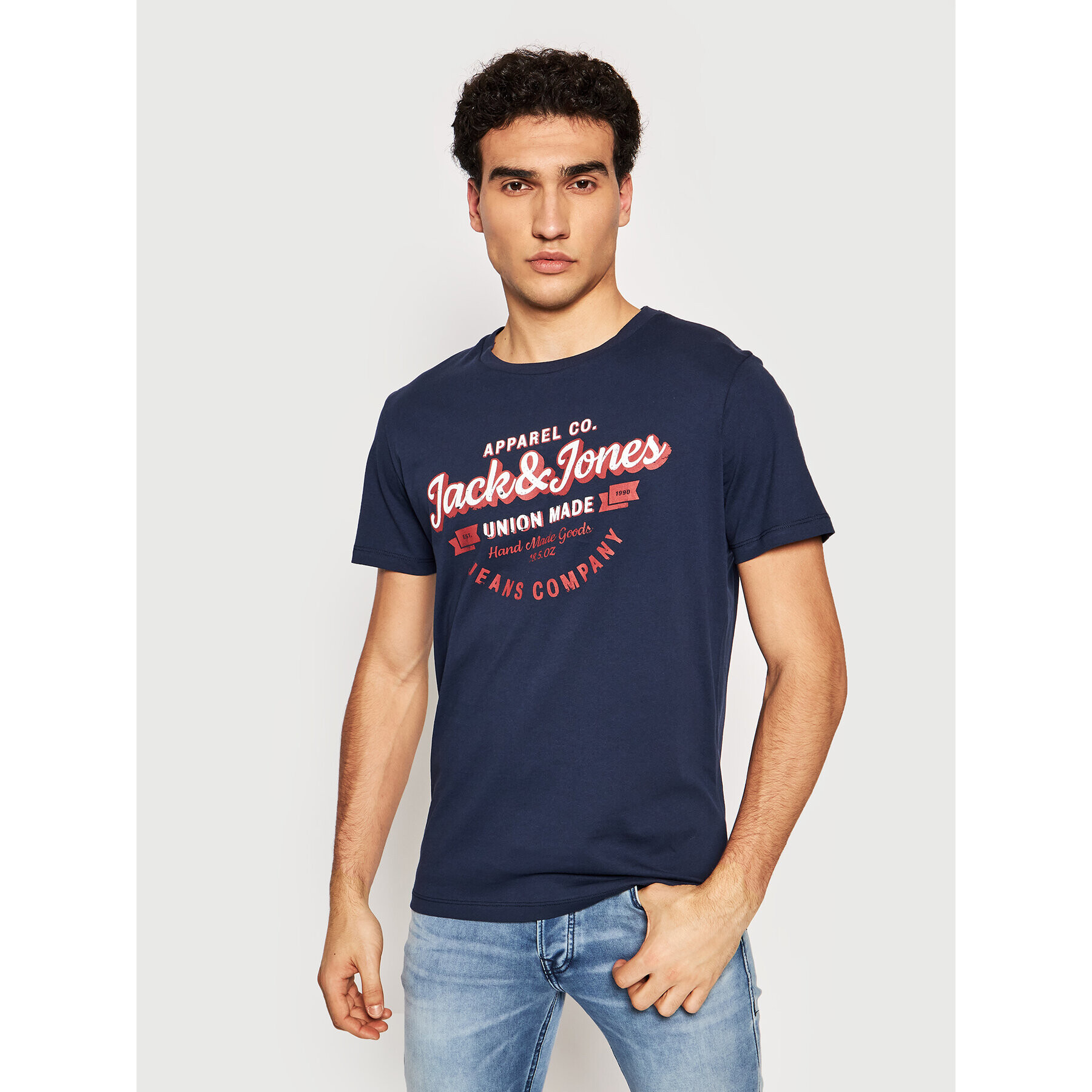 Jack&Jones Тишърт Denim 12183199 Тъмносин Regular Fit - Pepit.bg