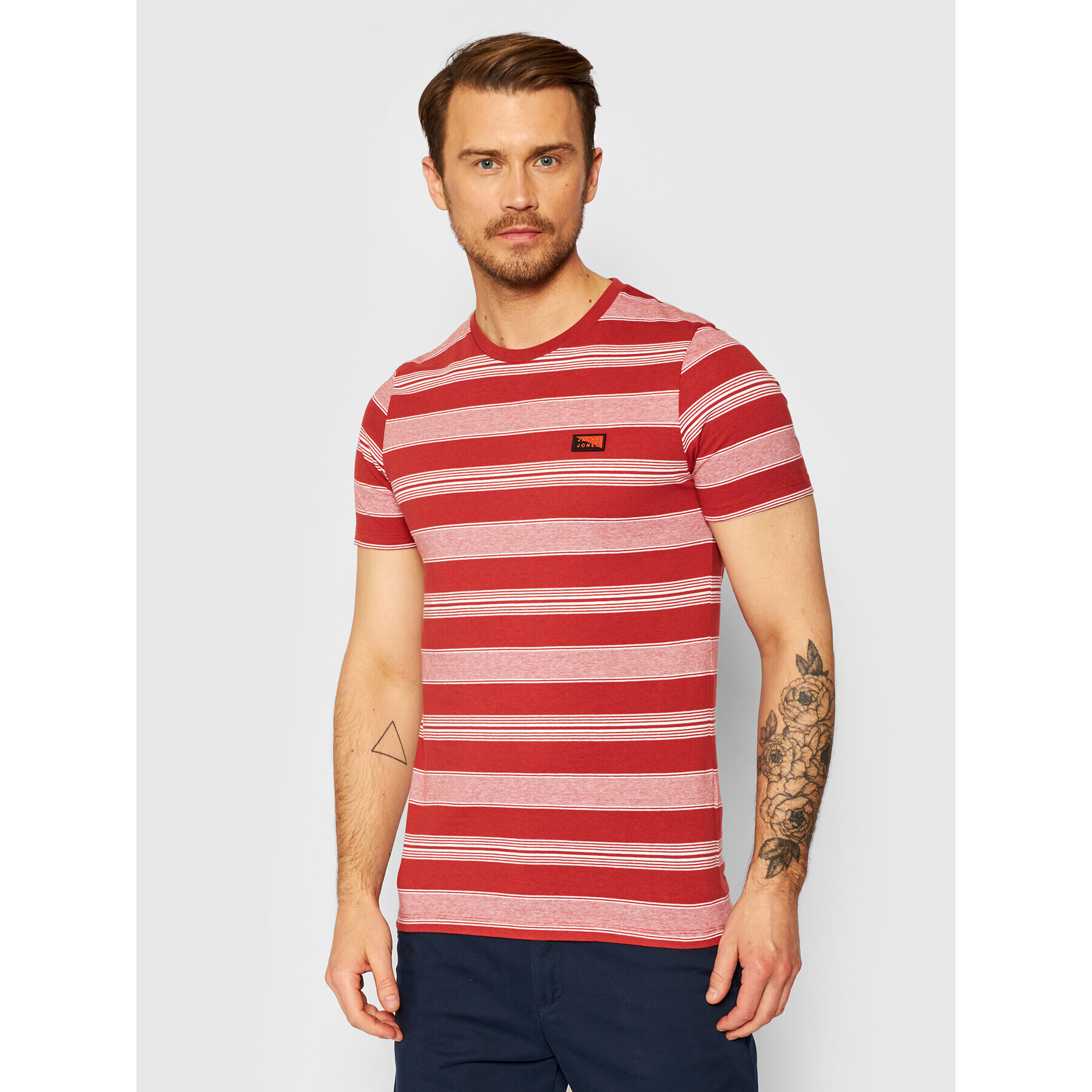 Jack&Jones Тишърт Flame 12185087 Червен Slim Fit - Pepit.bg