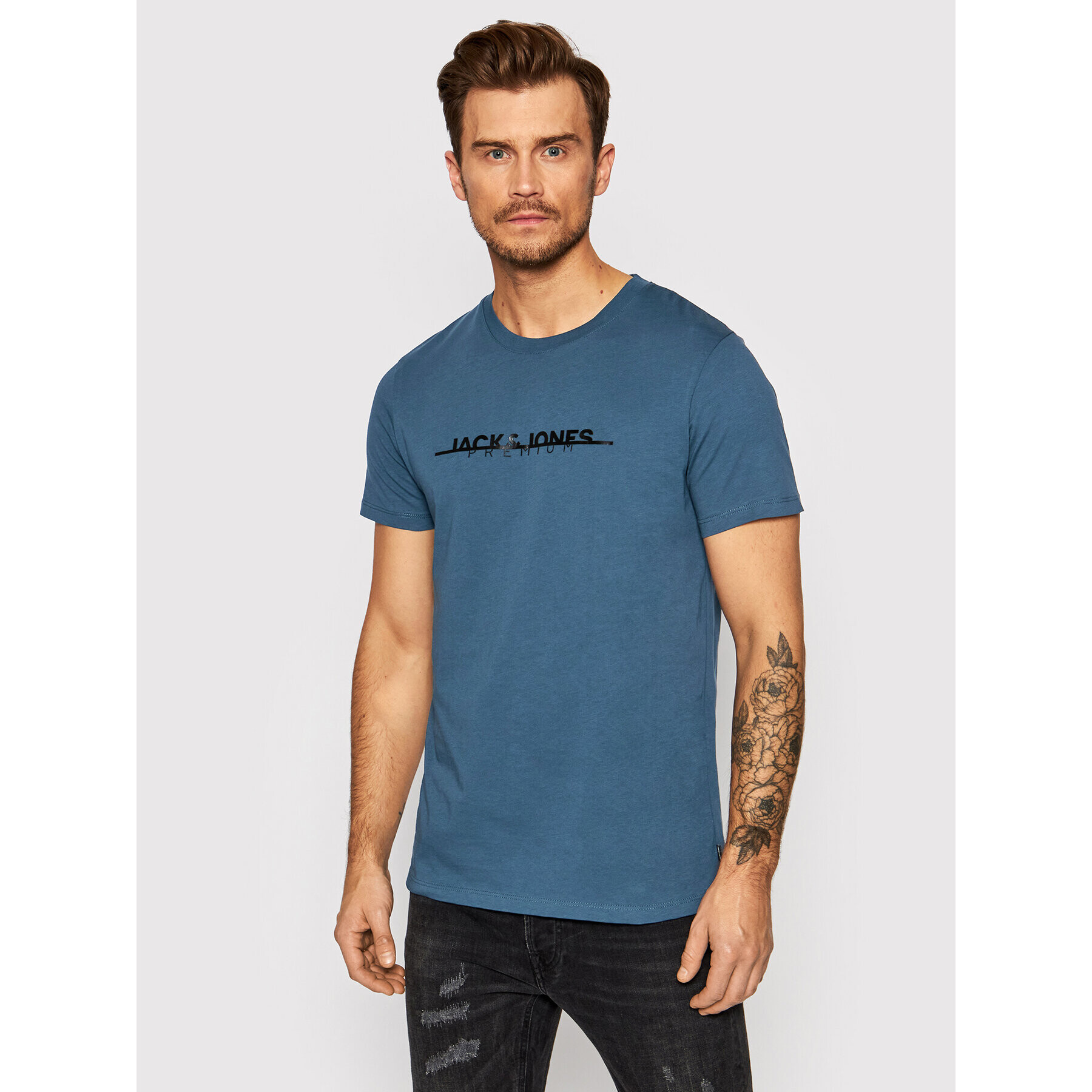 Jack&Jones Тишърт Graphic Logo 12197600 Син Regular Fit - Pepit.bg