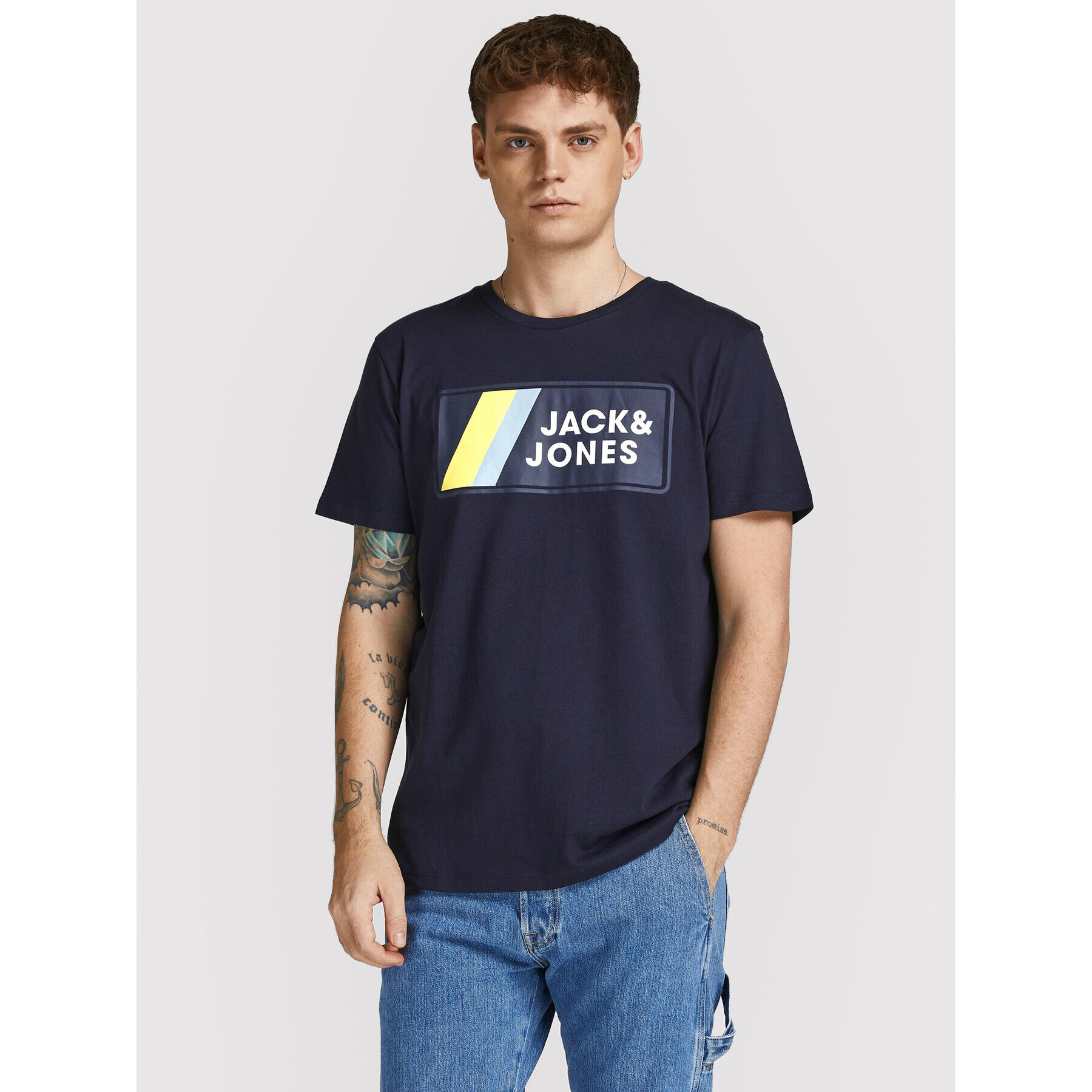 Jack&Jones Тишърт Jake 12207493 Тъмносин Regular Fit - Pepit.bg