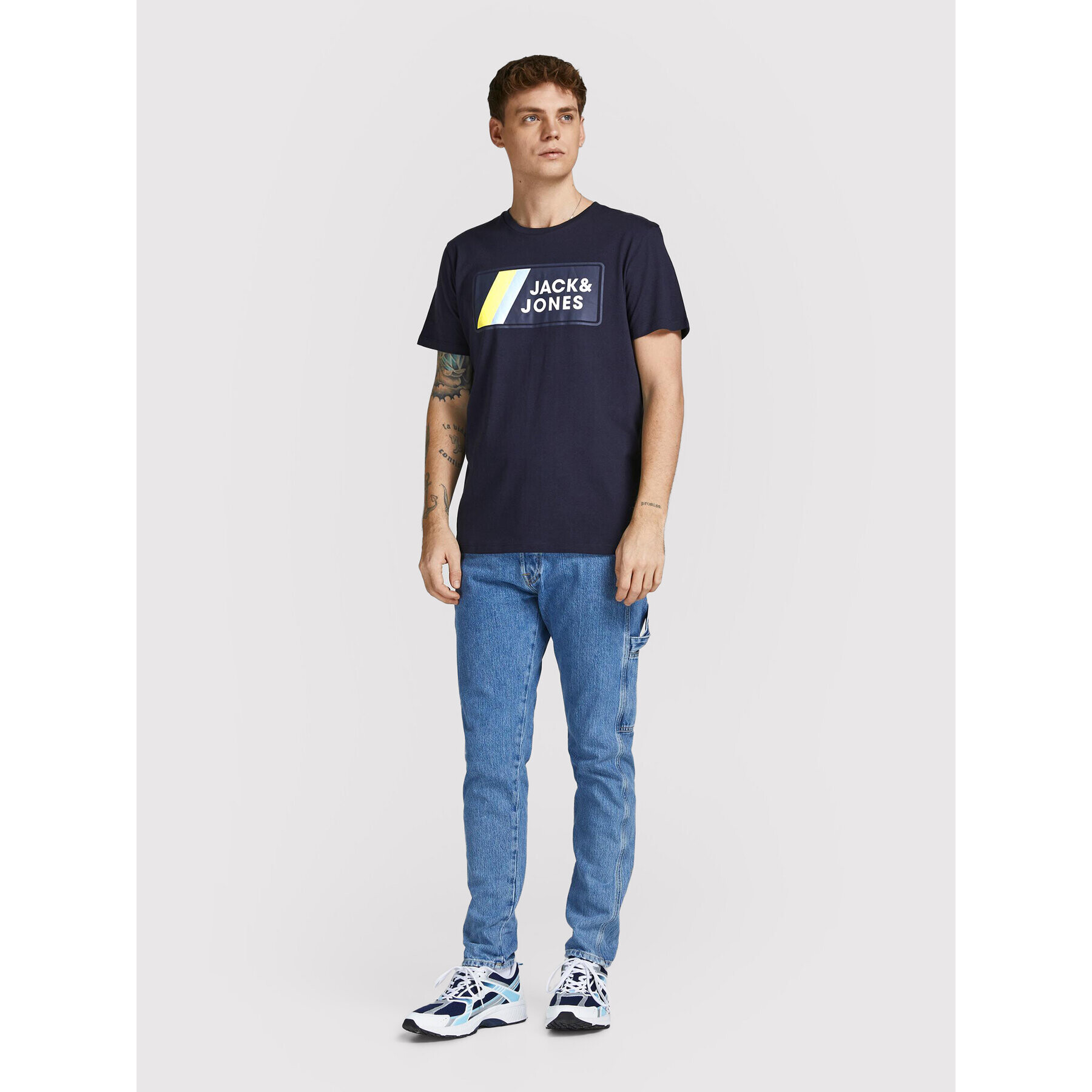 Jack&Jones Тишърт Jake 12207493 Тъмносин Regular Fit - Pepit.bg