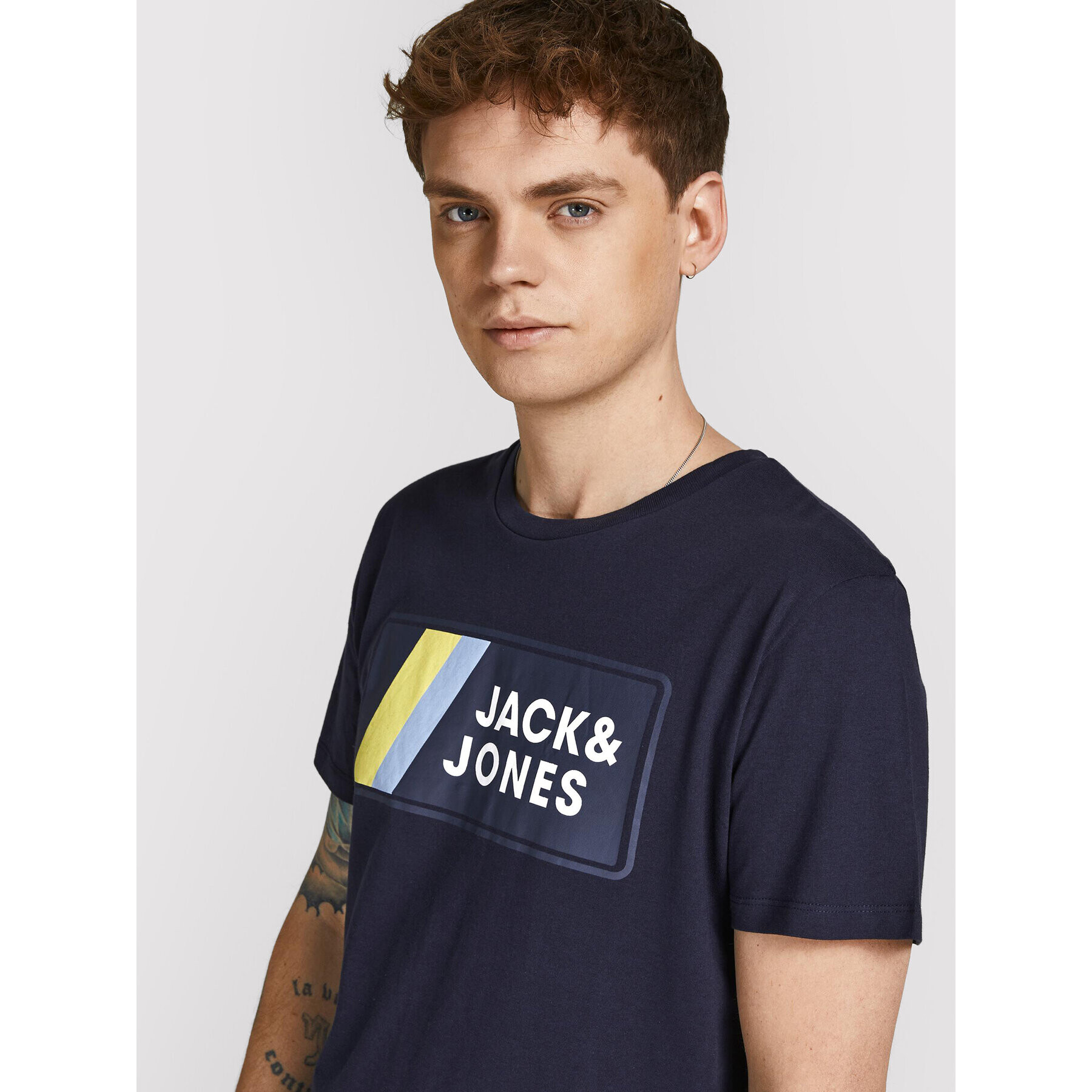 Jack&Jones Тишърт Jake 12207493 Тъмносин Regular Fit - Pepit.bg