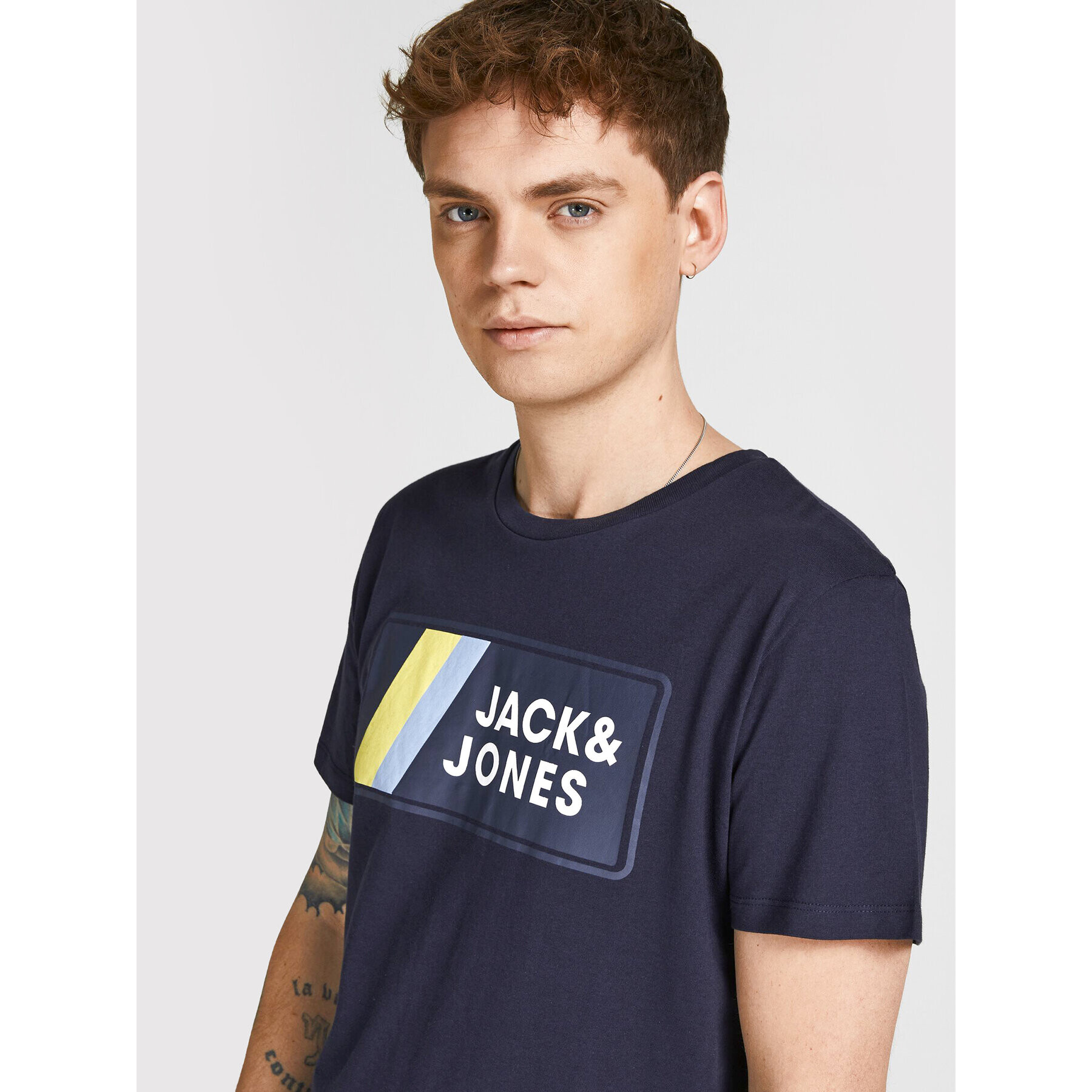 Jack&Jones Тишърт Jake 12207493 Тъмносин Regular Fit - Pepit.bg