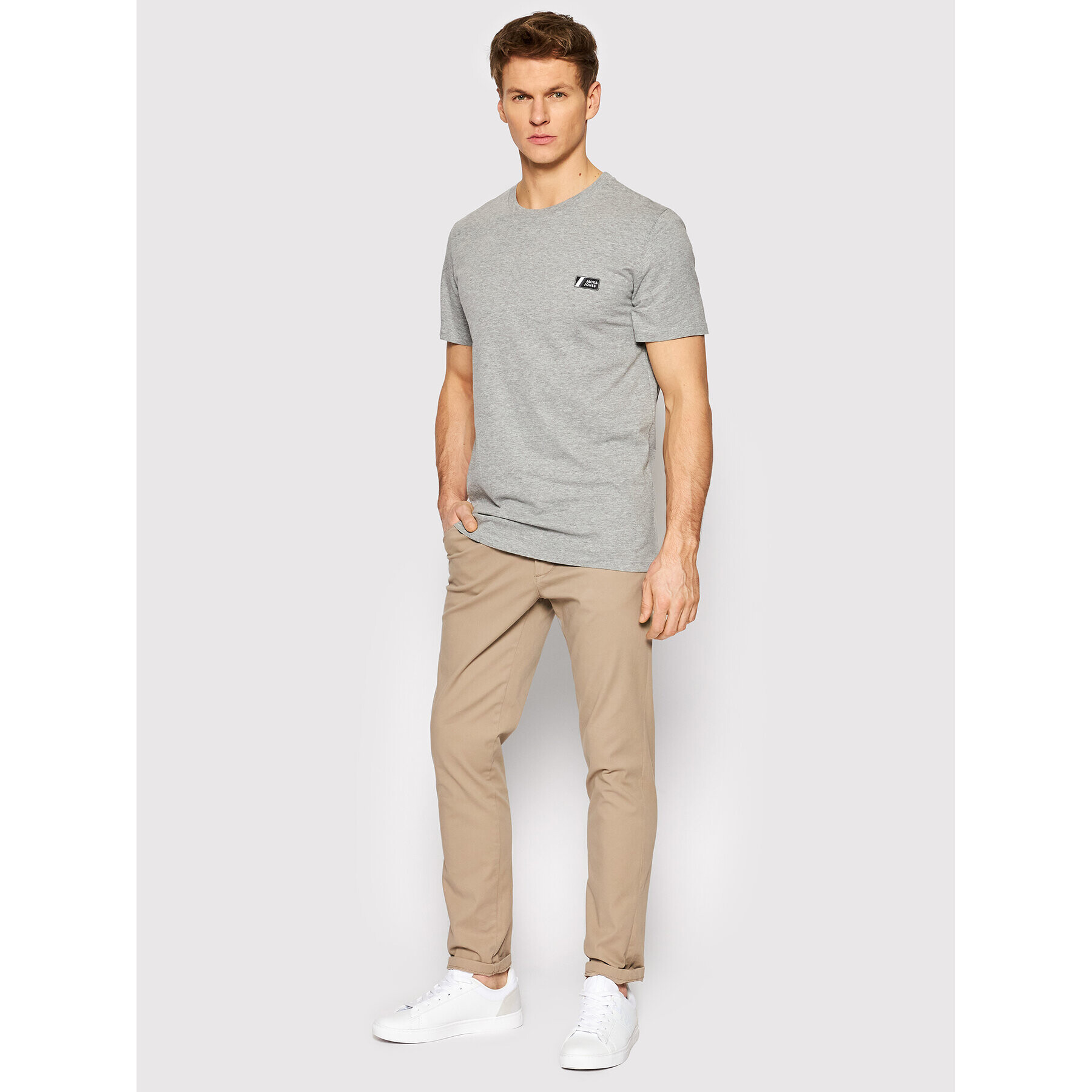 Jack&Jones Тишърт Jake 12208432 Сив Regular Fit - Pepit.bg