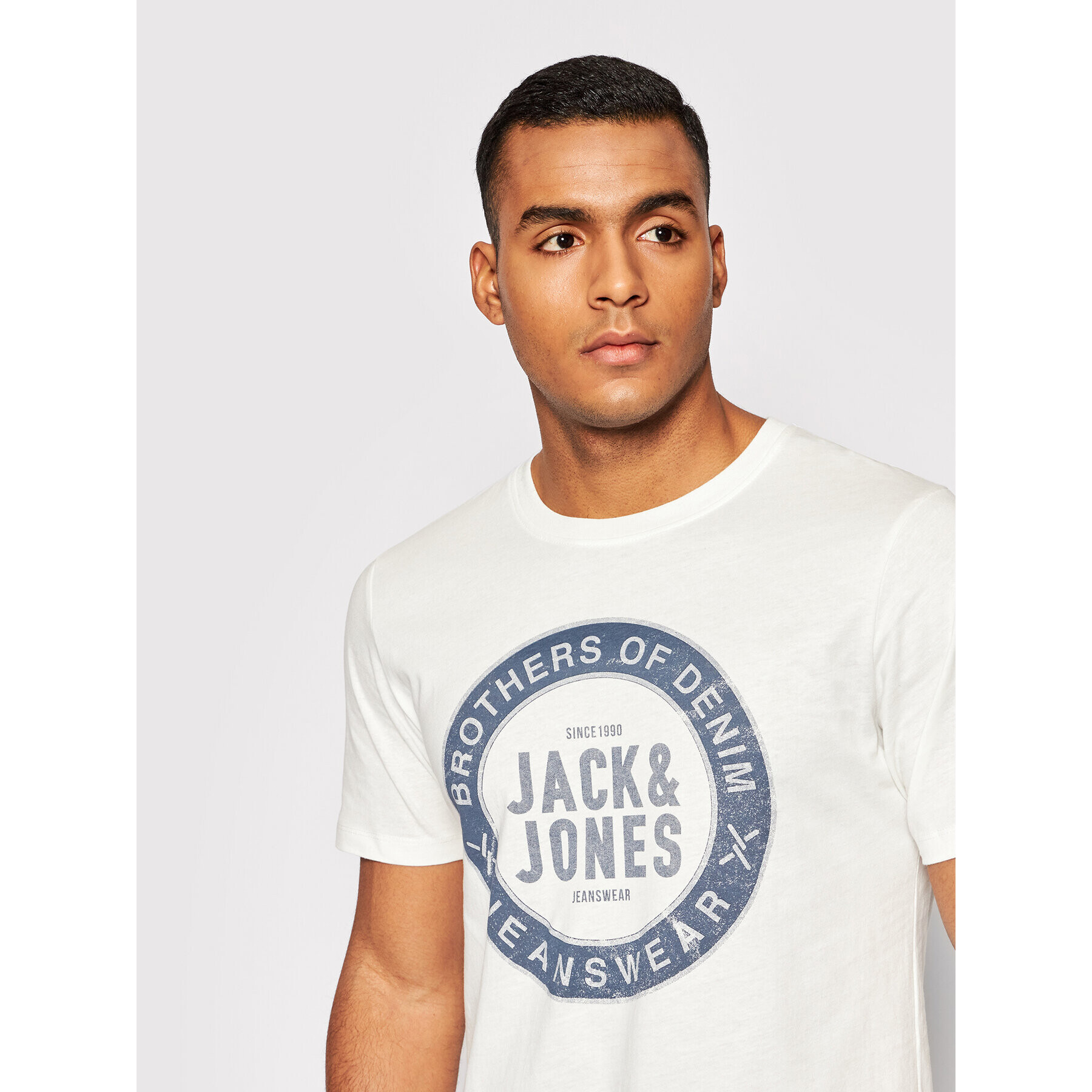 Jack&Jones Тишърт Jeans 12190510 Бял Slim Fit - Pepit.bg