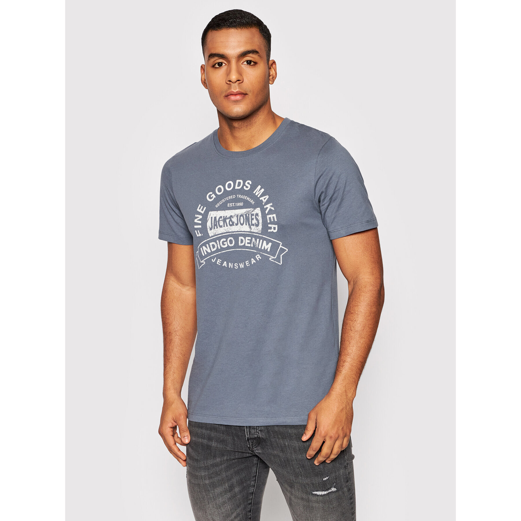 Jack&Jones Тишърт Jeans 12190510 Тъмносин Slim Fit - Pepit.bg