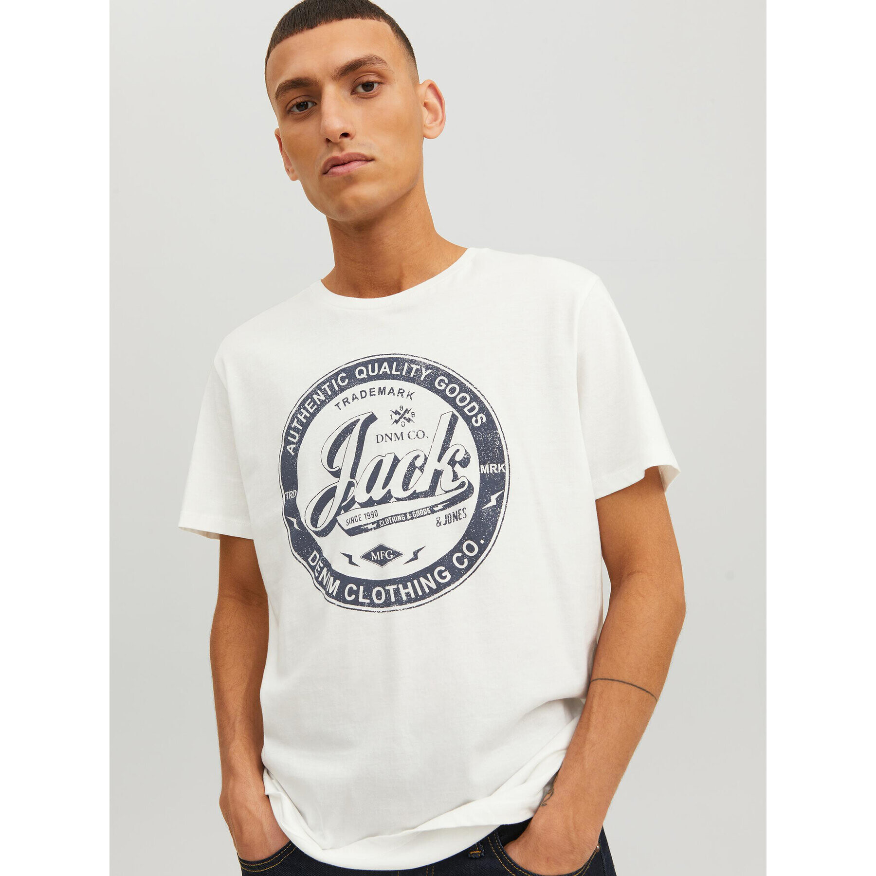 Jack&Jones Тишърт Jeans 12210949 Бял Regular Fit - Pepit.bg