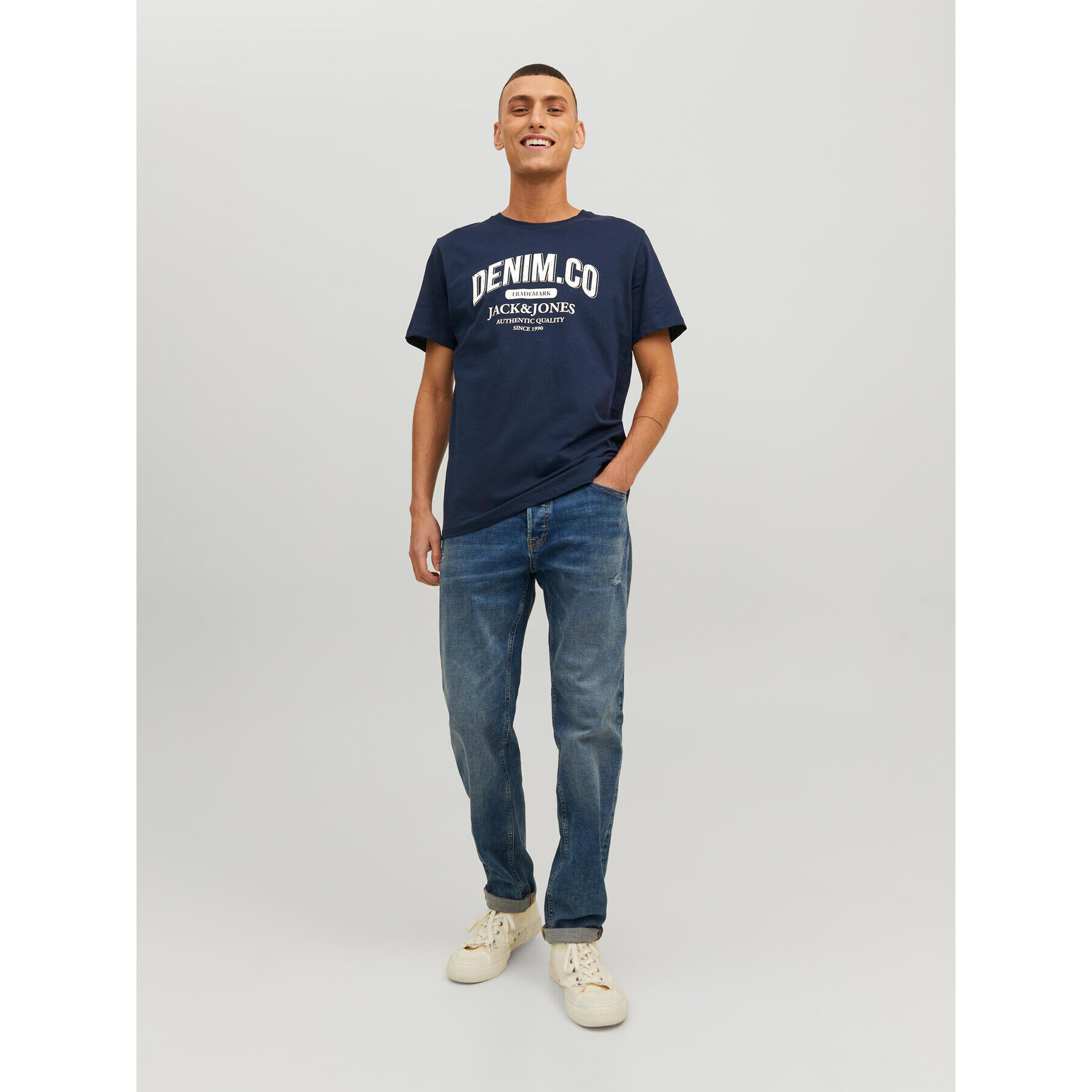 Jack&Jones Тишърт Jeans 12210949 Тъмносин Regular Fit - Pepit.bg