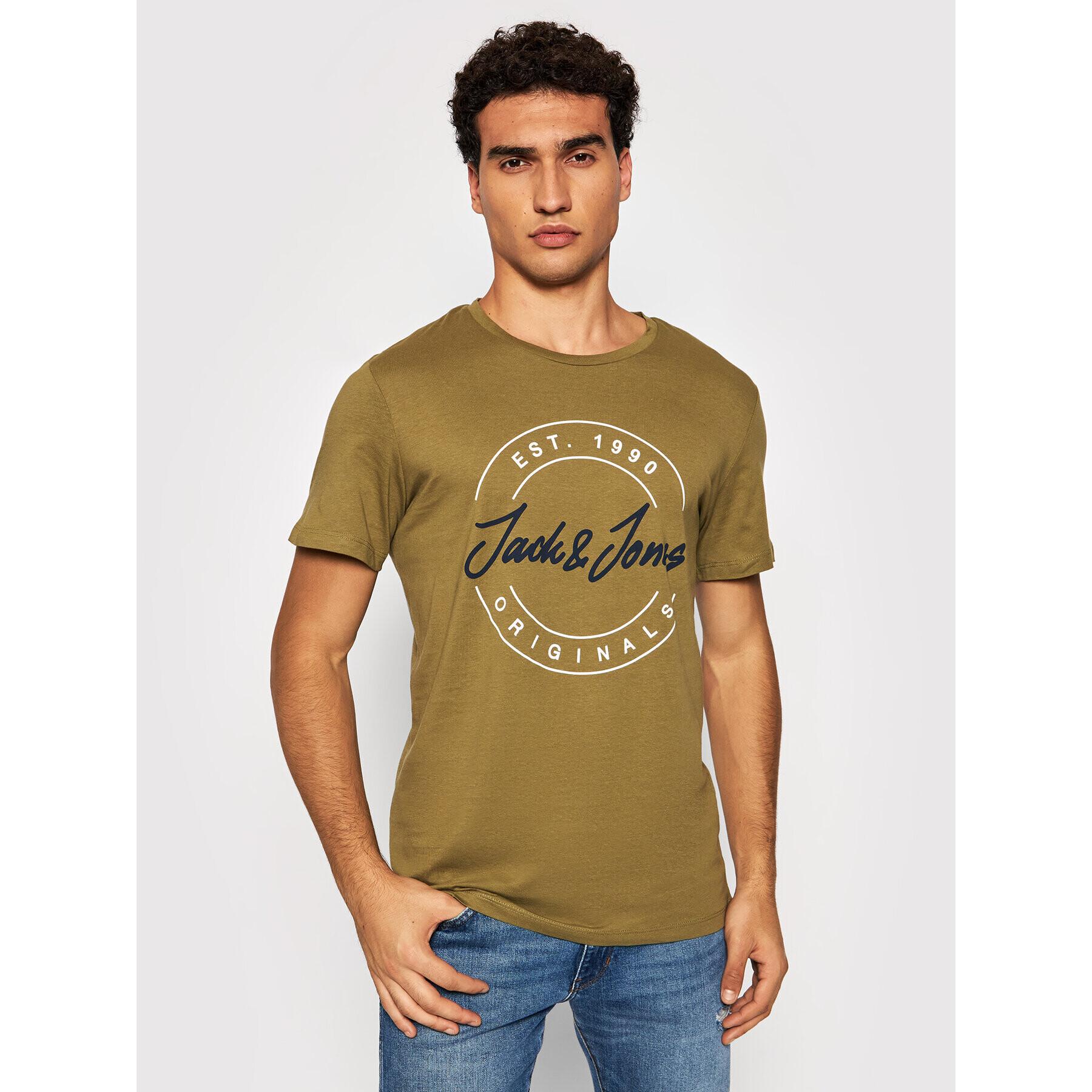 Jack&Jones Тишърт Jerry 12196771 Зелен Regular Fit - Pepit.bg