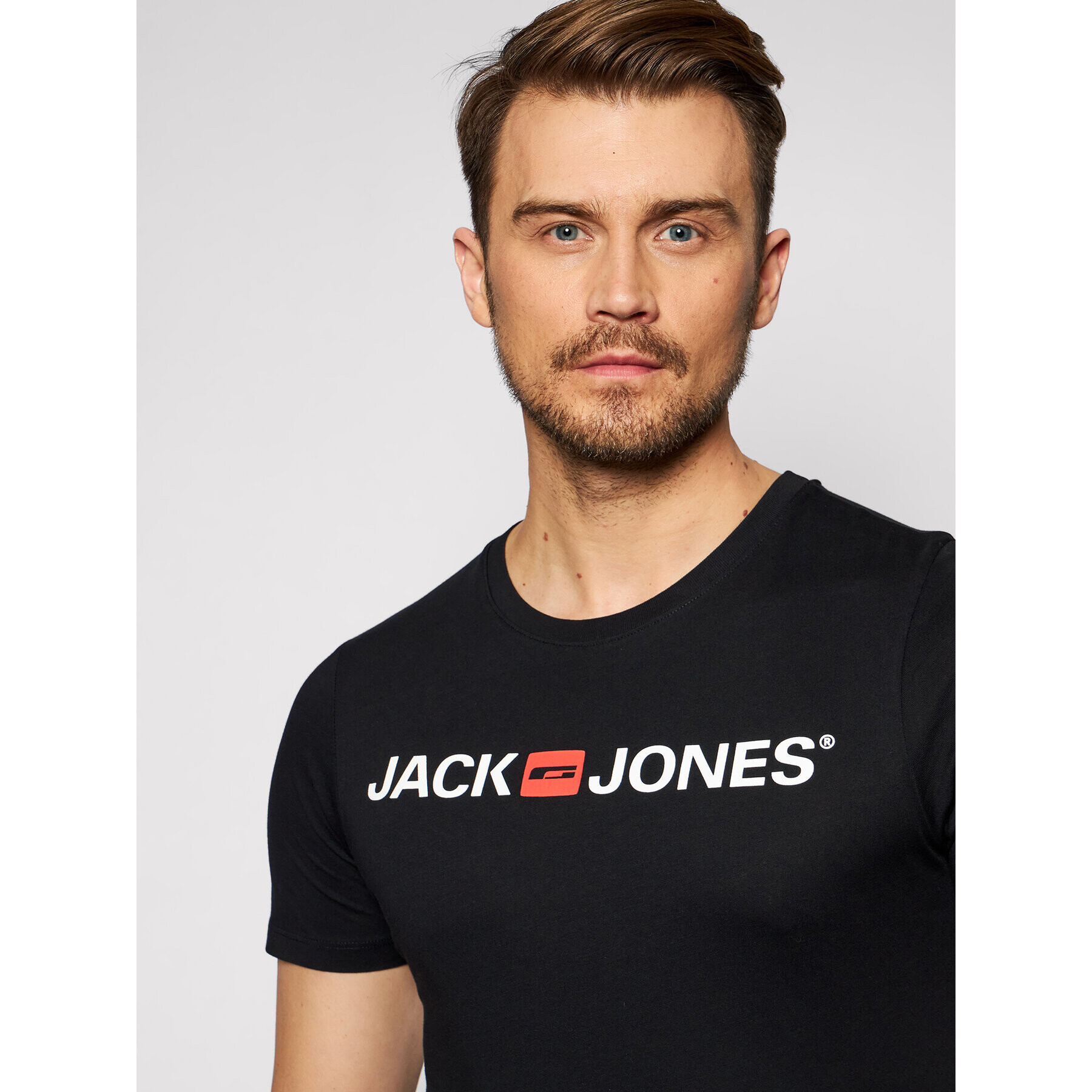 Jack&Jones Тишърт Jjecorp Logo 12137126 Черен Slim Fit - Pepit.bg