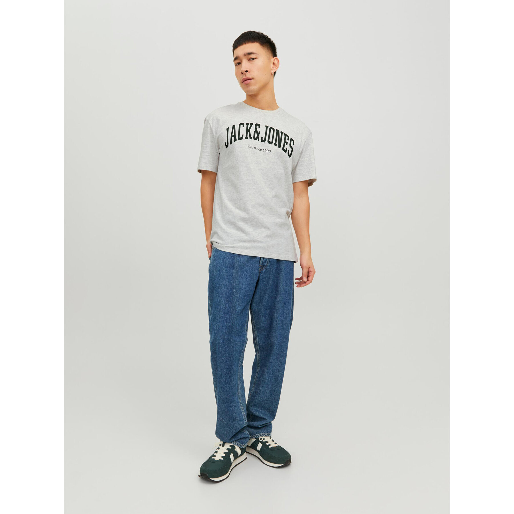 Jack&Jones Тишърт Josh 12236514 Сив Relaxed Fit - Pepit.bg
