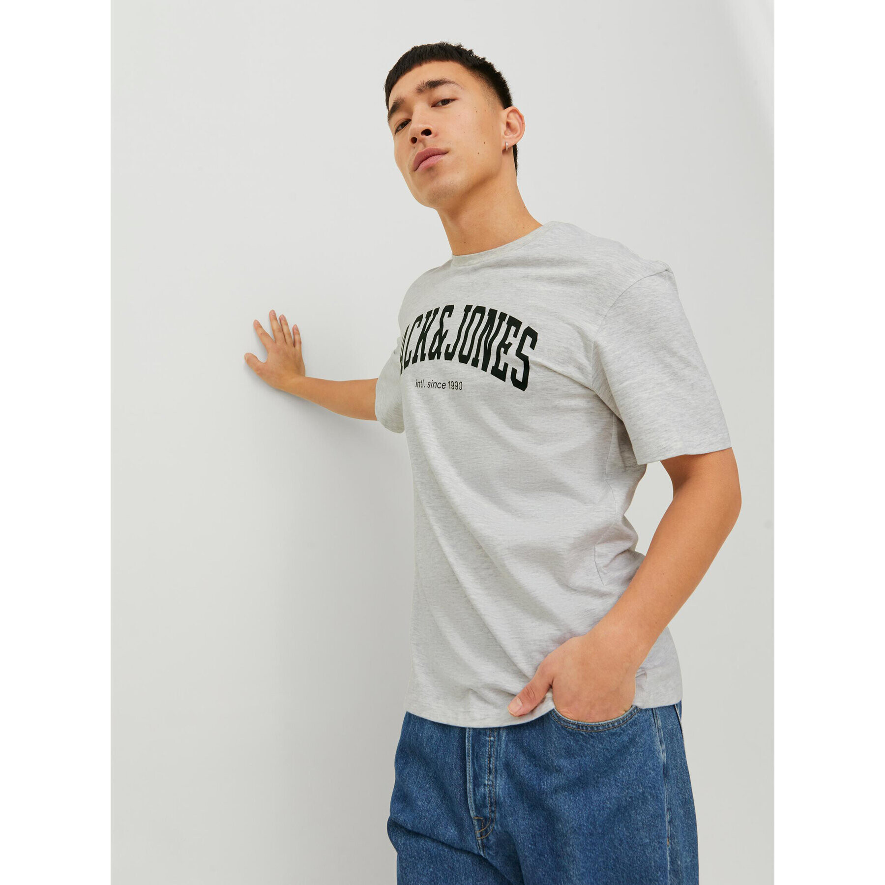 Jack&Jones Тишърт Josh 12236514 Сив Relaxed Fit - Pepit.bg