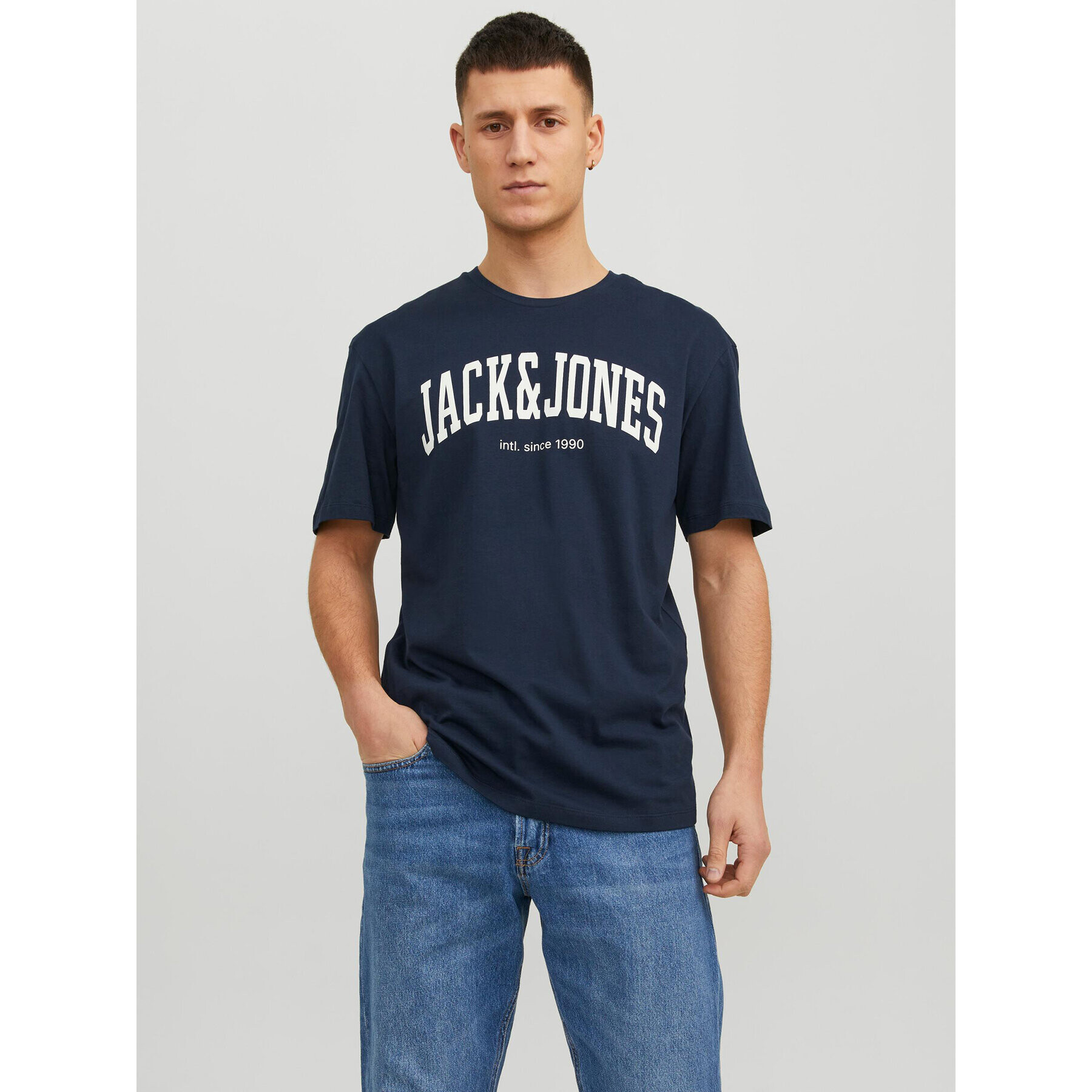 Jack&Jones Тишърт Josh 12236514 Тъмносин Relaxed Fit - Pepit.bg