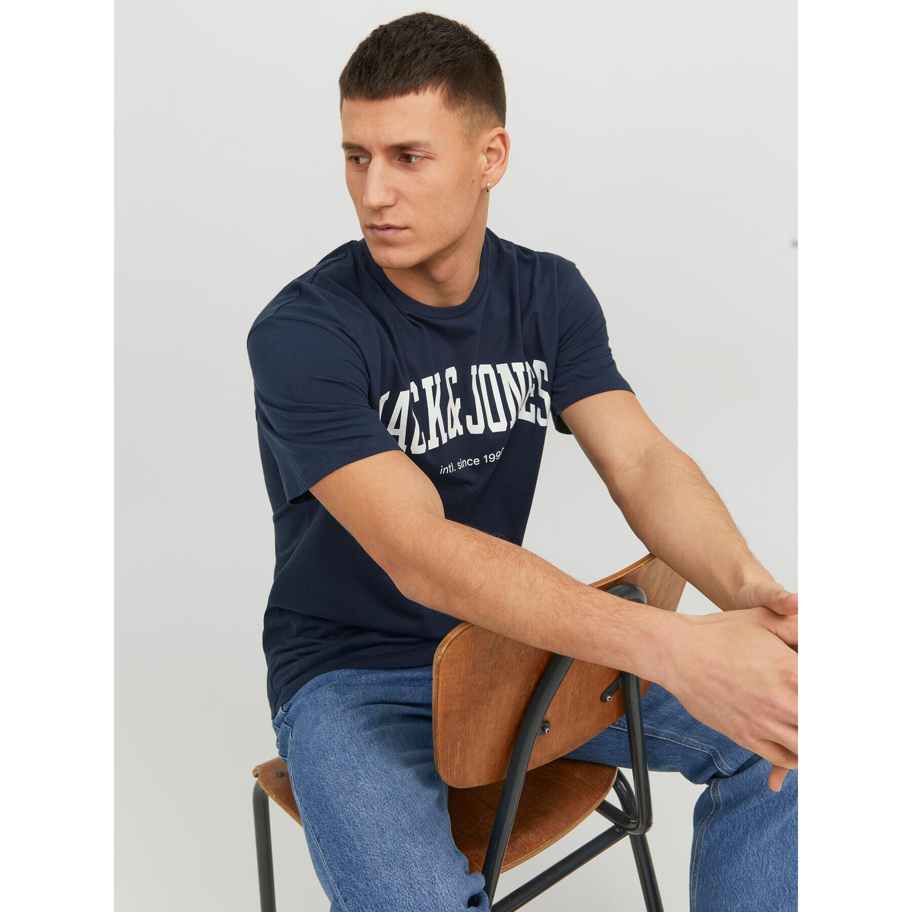 Jack&Jones Тишърт Josh 12236514 Тъмносин Relaxed Fit - Pepit.bg