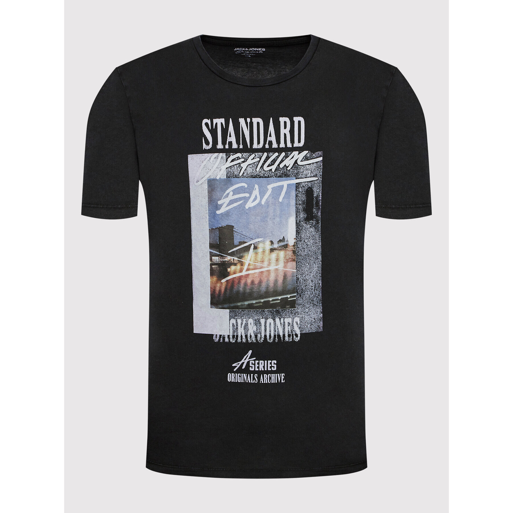 Jack&Jones Тишърт Knockoutfade 12205956 Черен Relaxed Fit - Pepit.bg