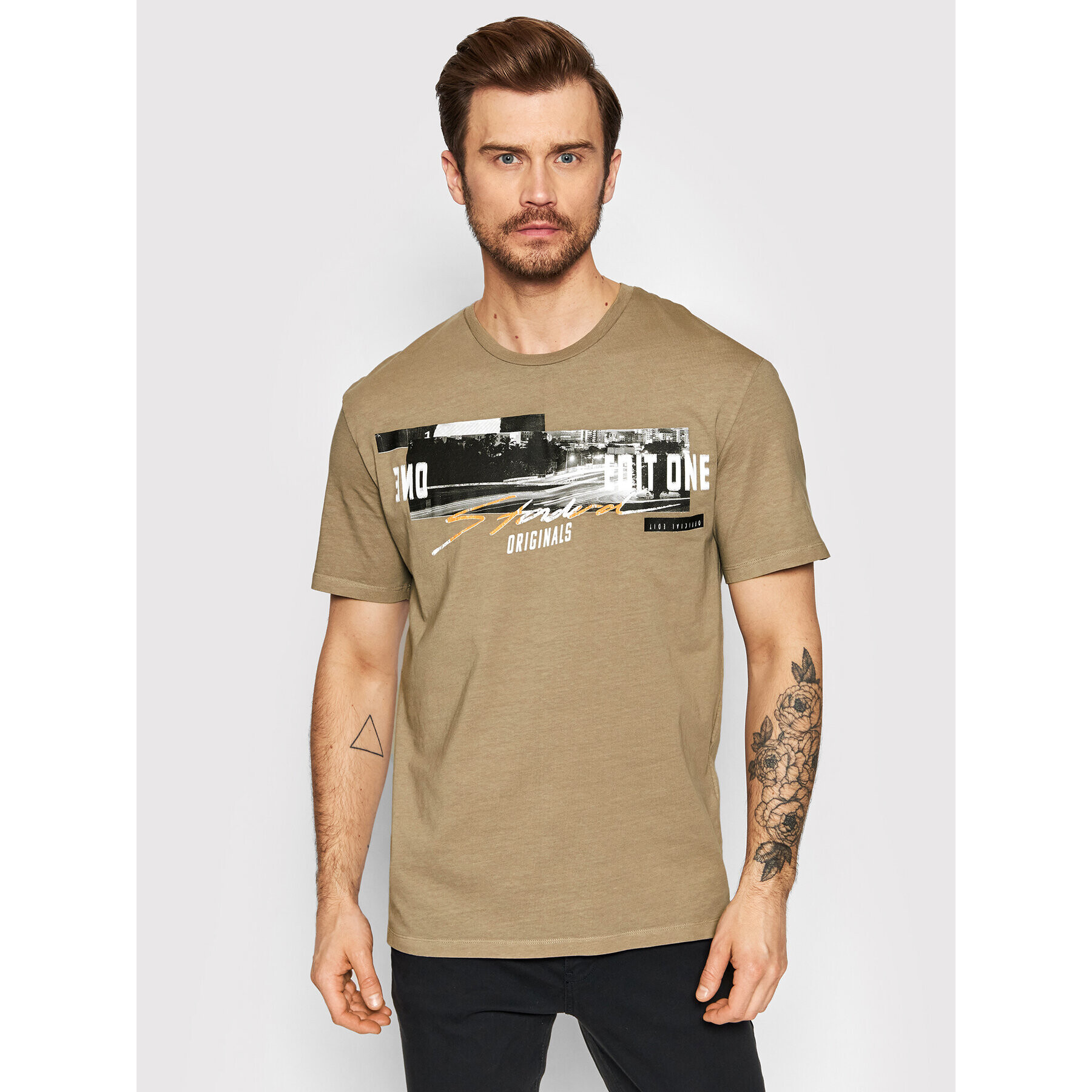 Jack&Jones Тишърт Knockoutfade 12205956 Кафяв Relaxed Fit - Pepit.bg