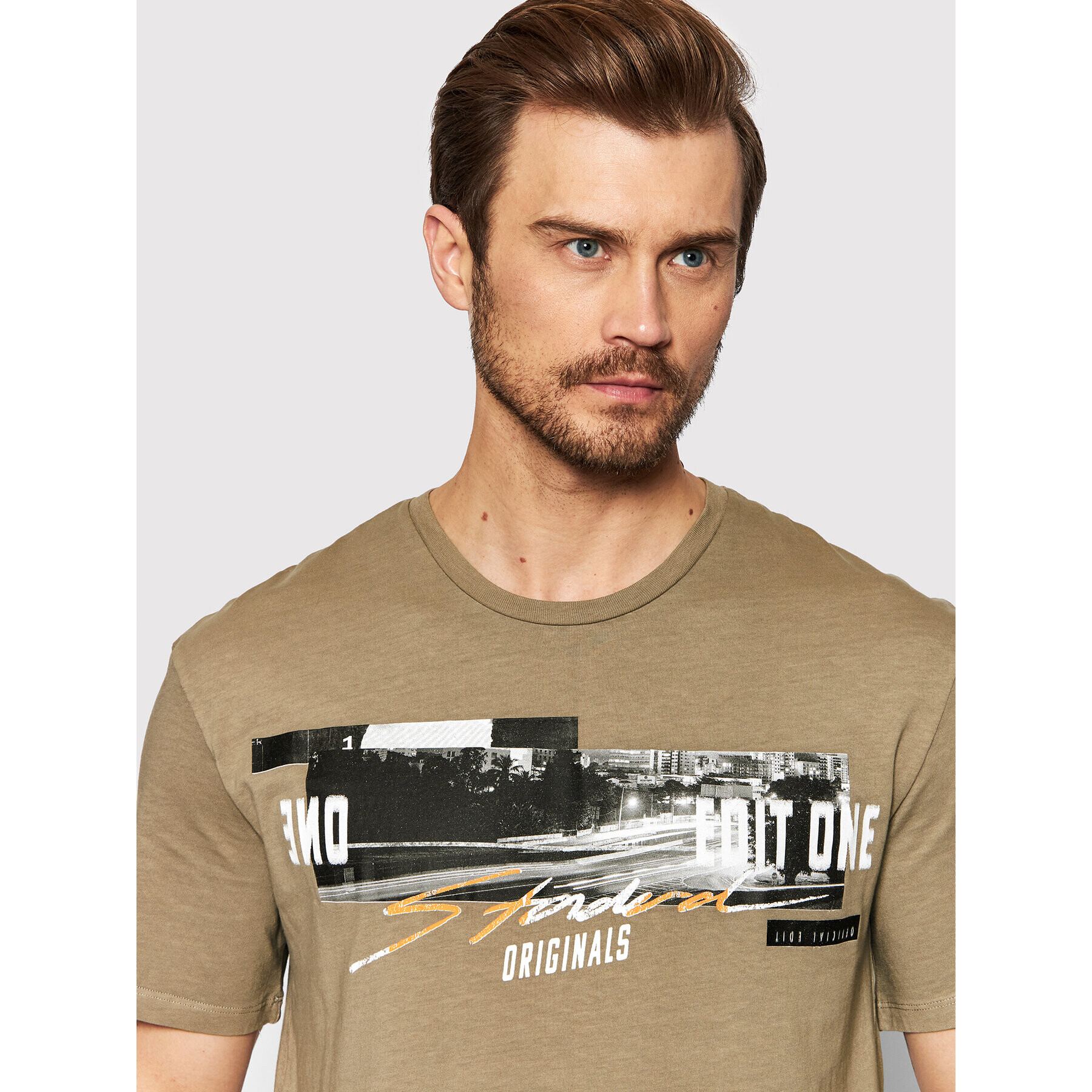 Jack&Jones Тишърт Knockoutfade 12205956 Кафяв Relaxed Fit - Pepit.bg