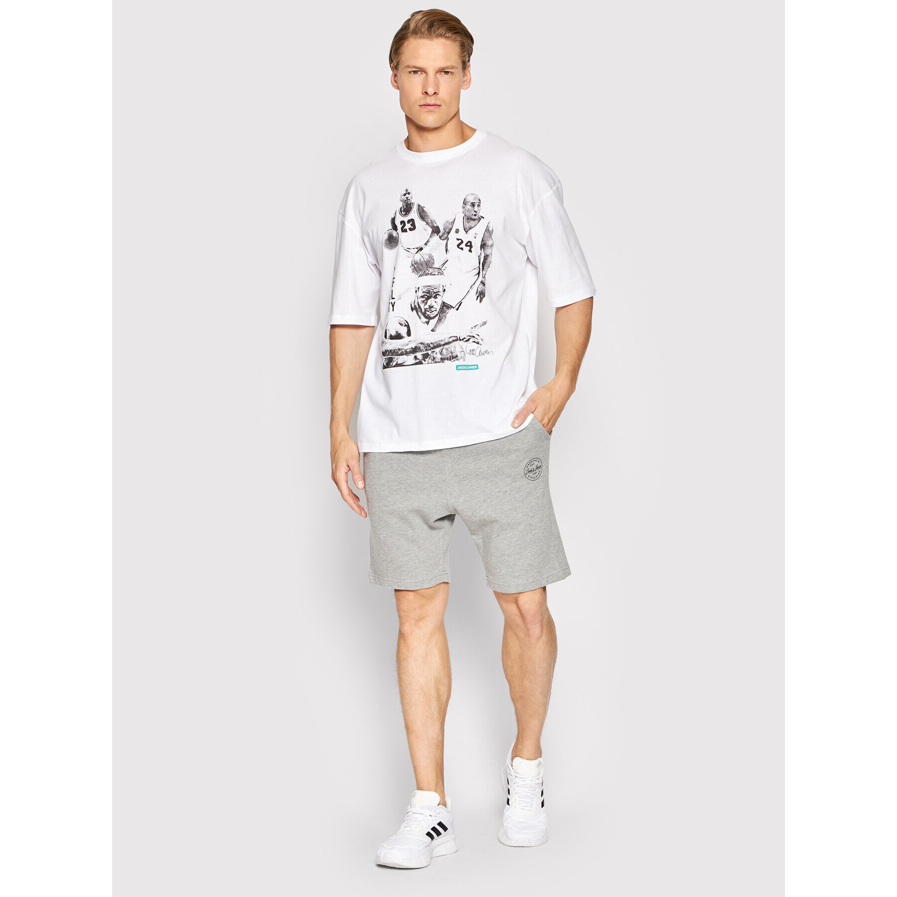 Jack&Jones Тишърт Legends State 12211029 Бял Loose Fit - Pepit.bg