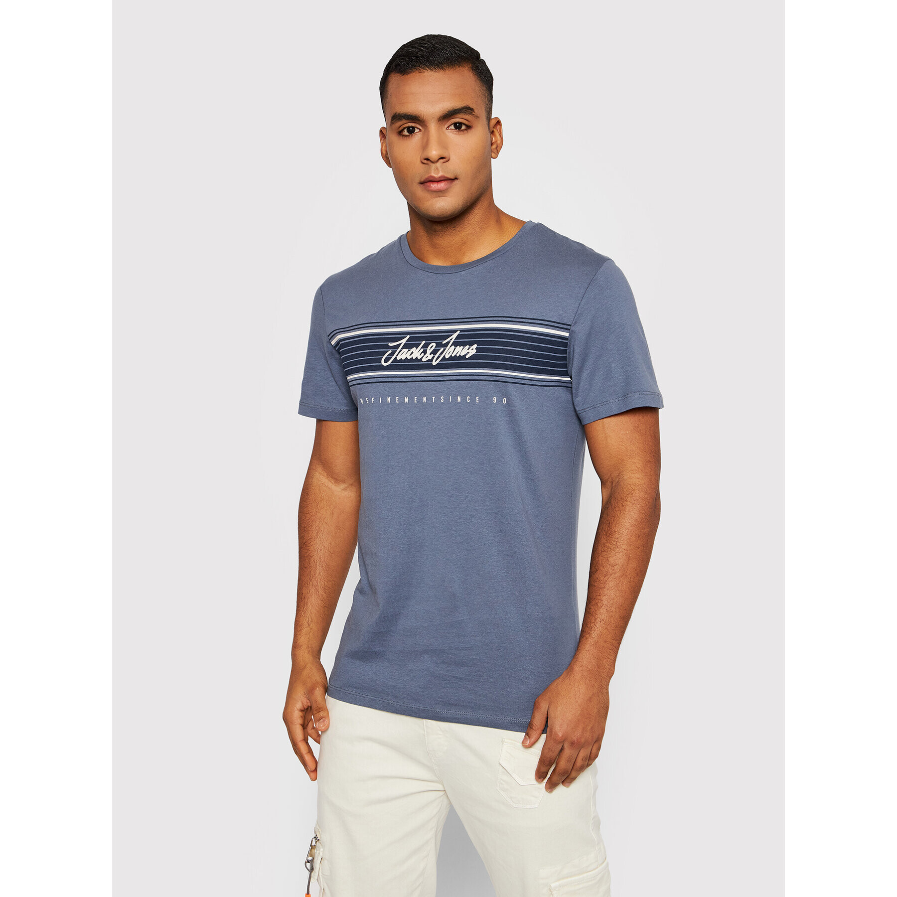 Jack&Jones Тишърт Leo 12200239 Син Regular Fit - Pepit.bg