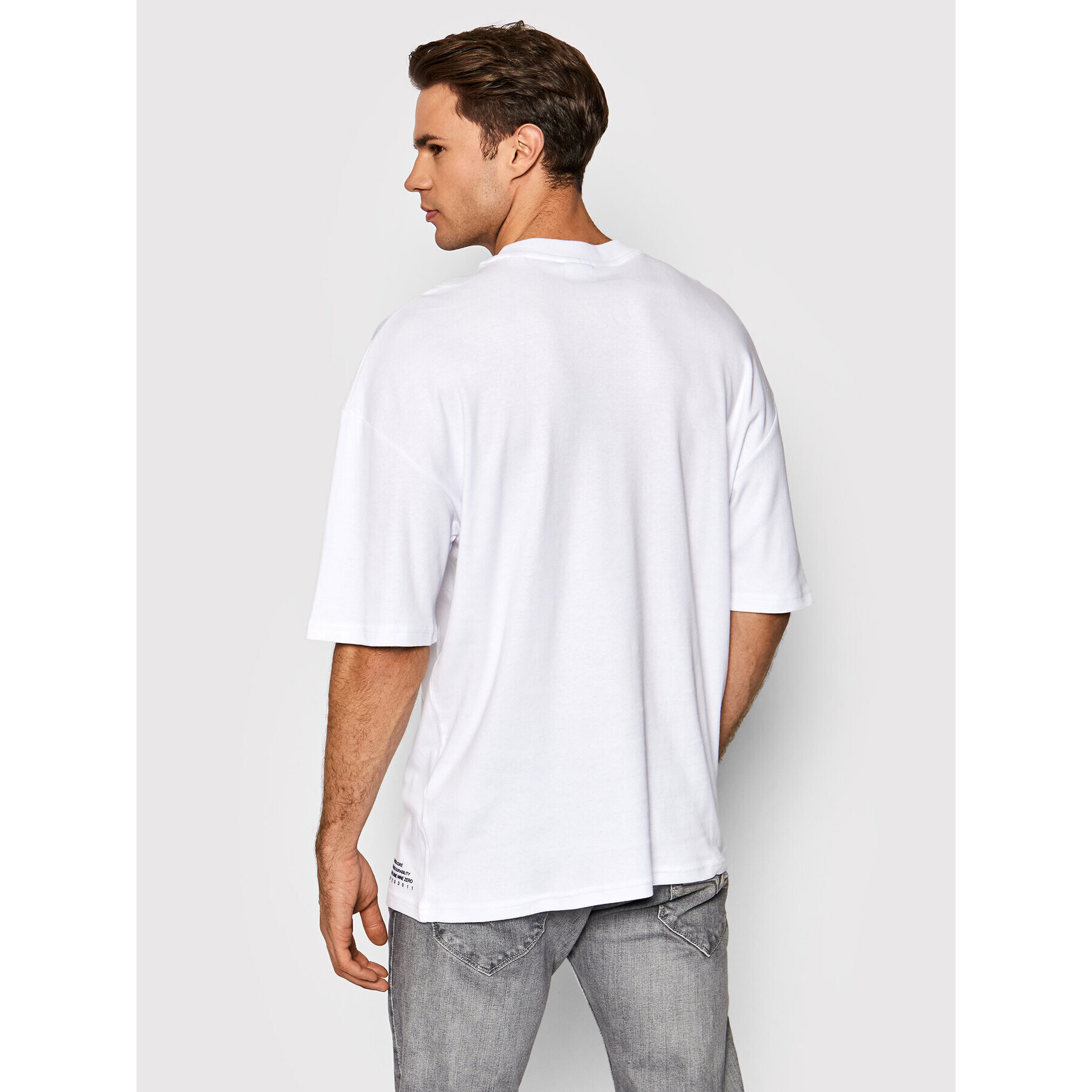 Jack&Jones Тишърт Lett 12197963 Бял Loose Fit - Pepit.bg