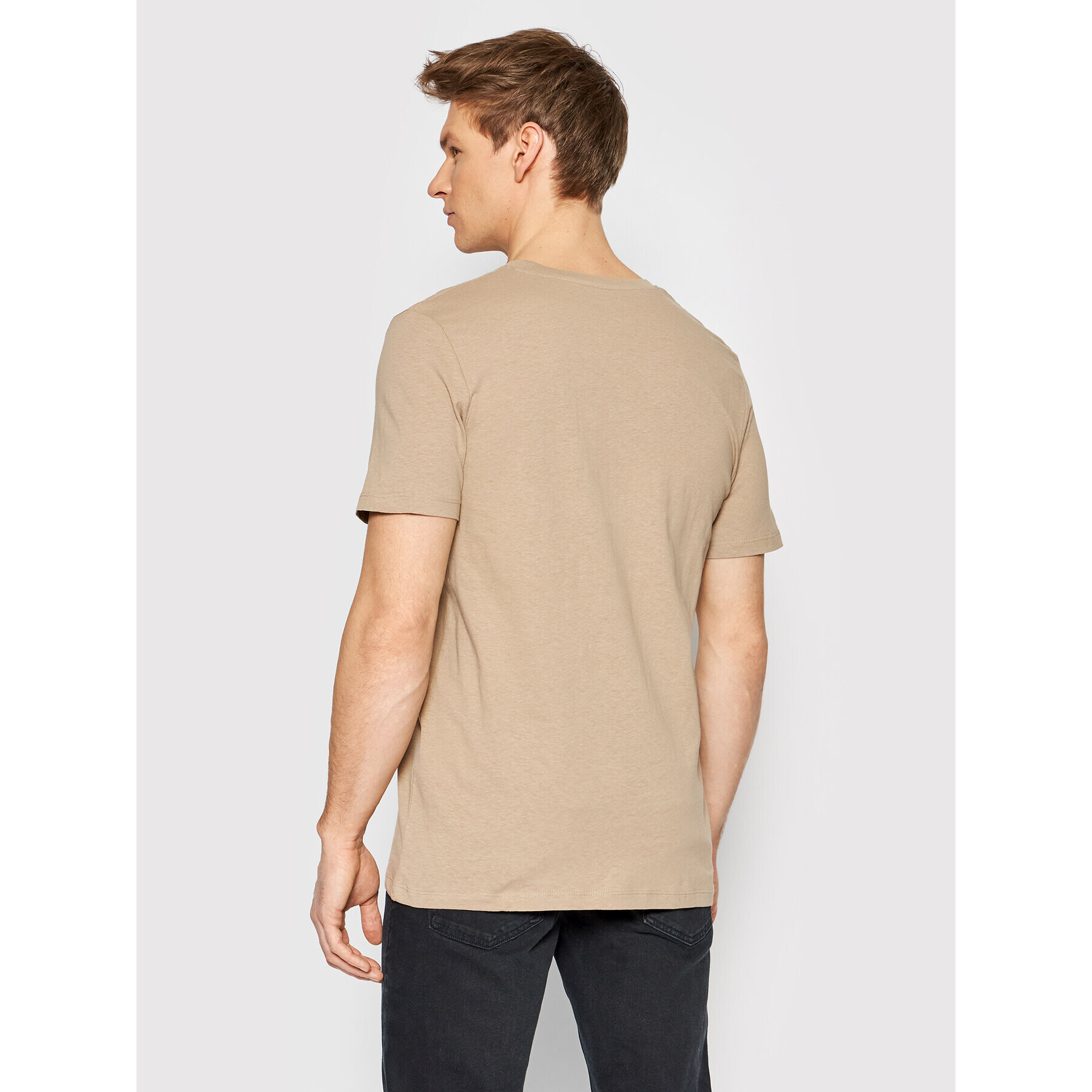 Jack&Jones Тишърт Linen Basic 12199713 Бежов Regular Fit - Pepit.bg