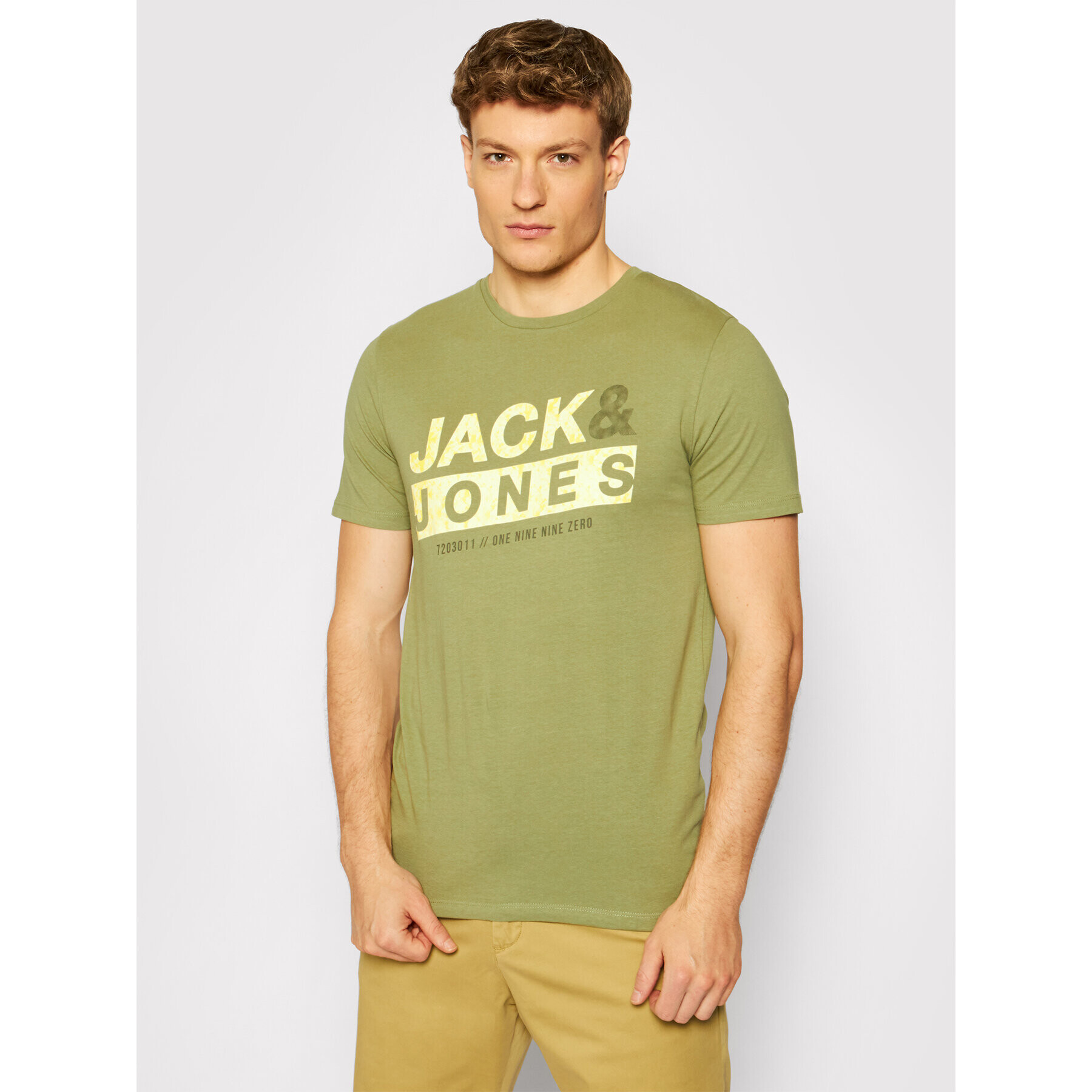 Jack&Jones Тишърт Liquid 12191971 Зелен Slim Fit - Pepit.bg