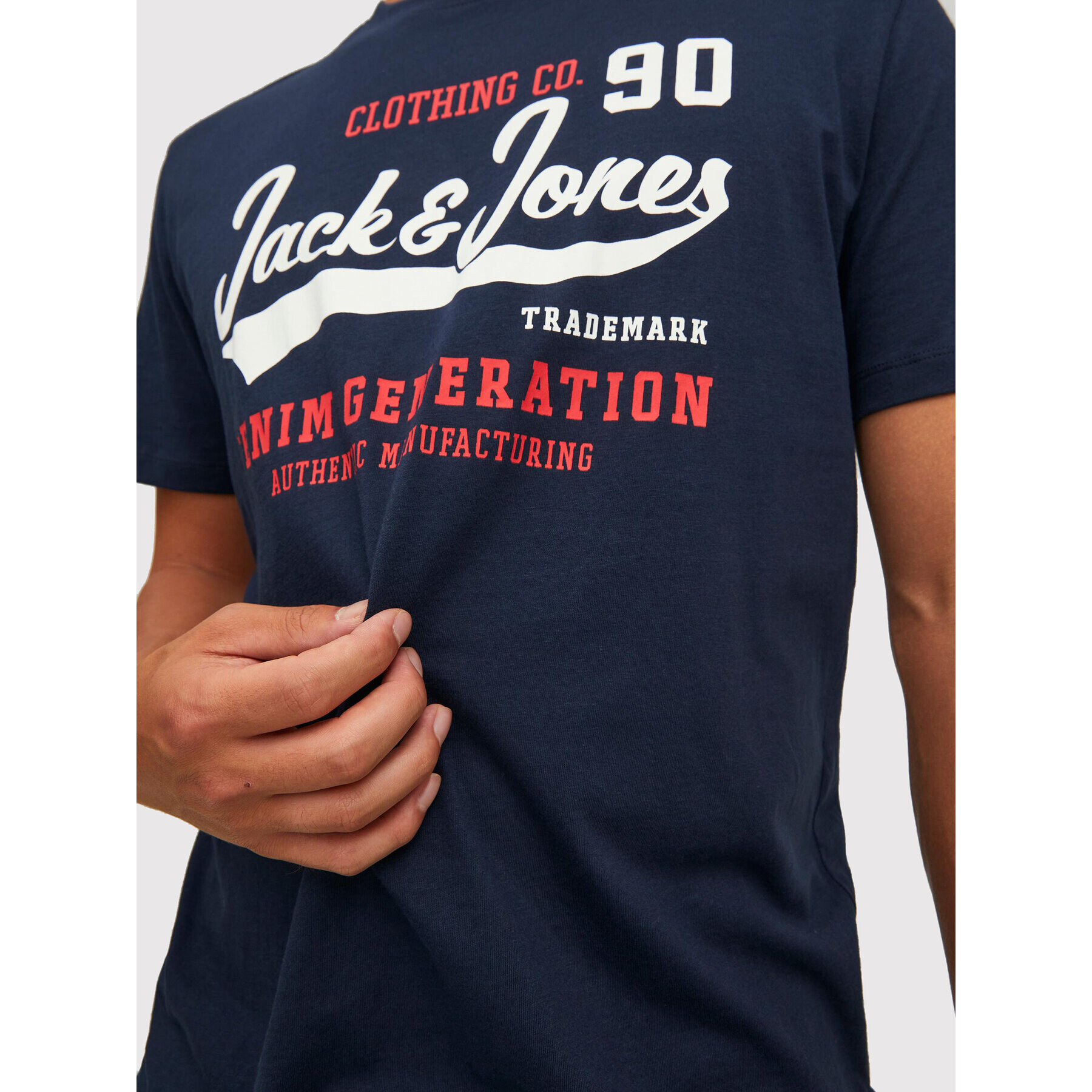 Jack&Jones Тишърт Logo 12210819 Тъмносин Regular Fit - Pepit.bg