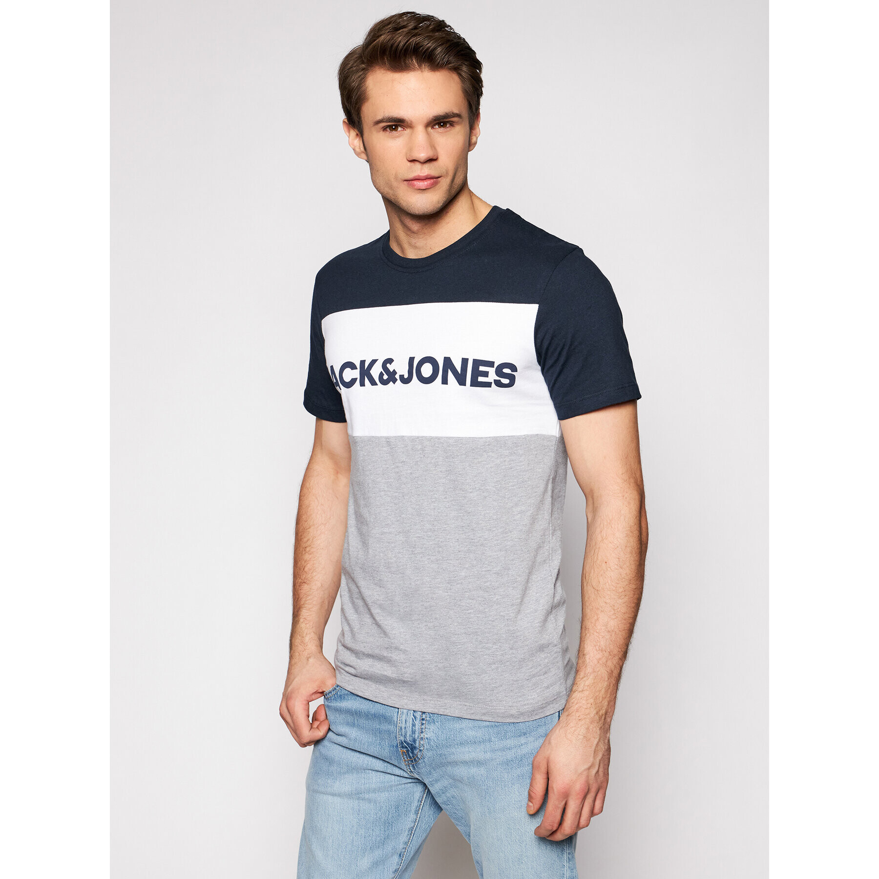 Jack&Jones Тишърт Logo Blocking 12173968 Цветен Slim Fit - Pepit.bg