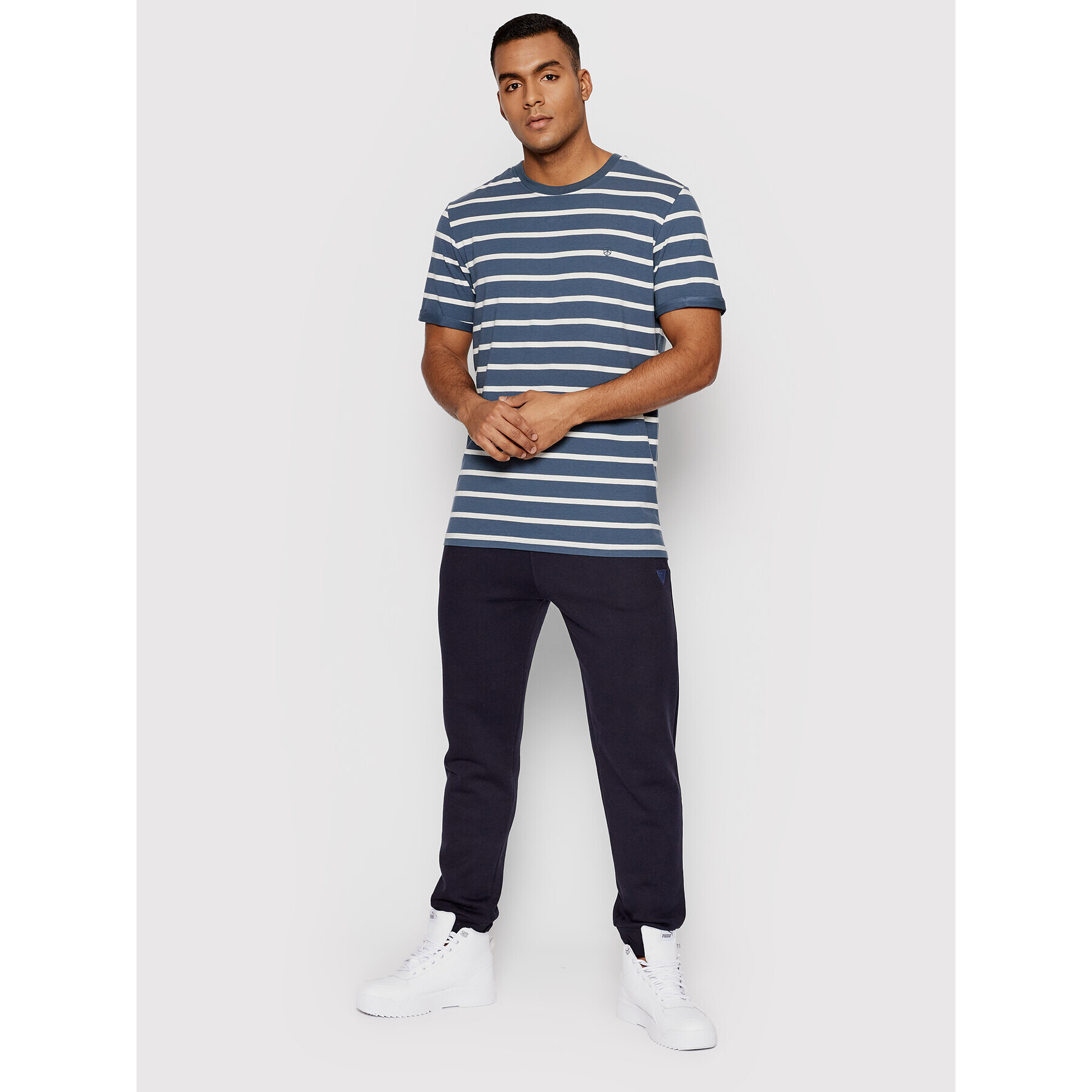 Jack&Jones PREMIUM Тишърт Logo Spring 12197322 Син Regular Fit - Pepit.bg