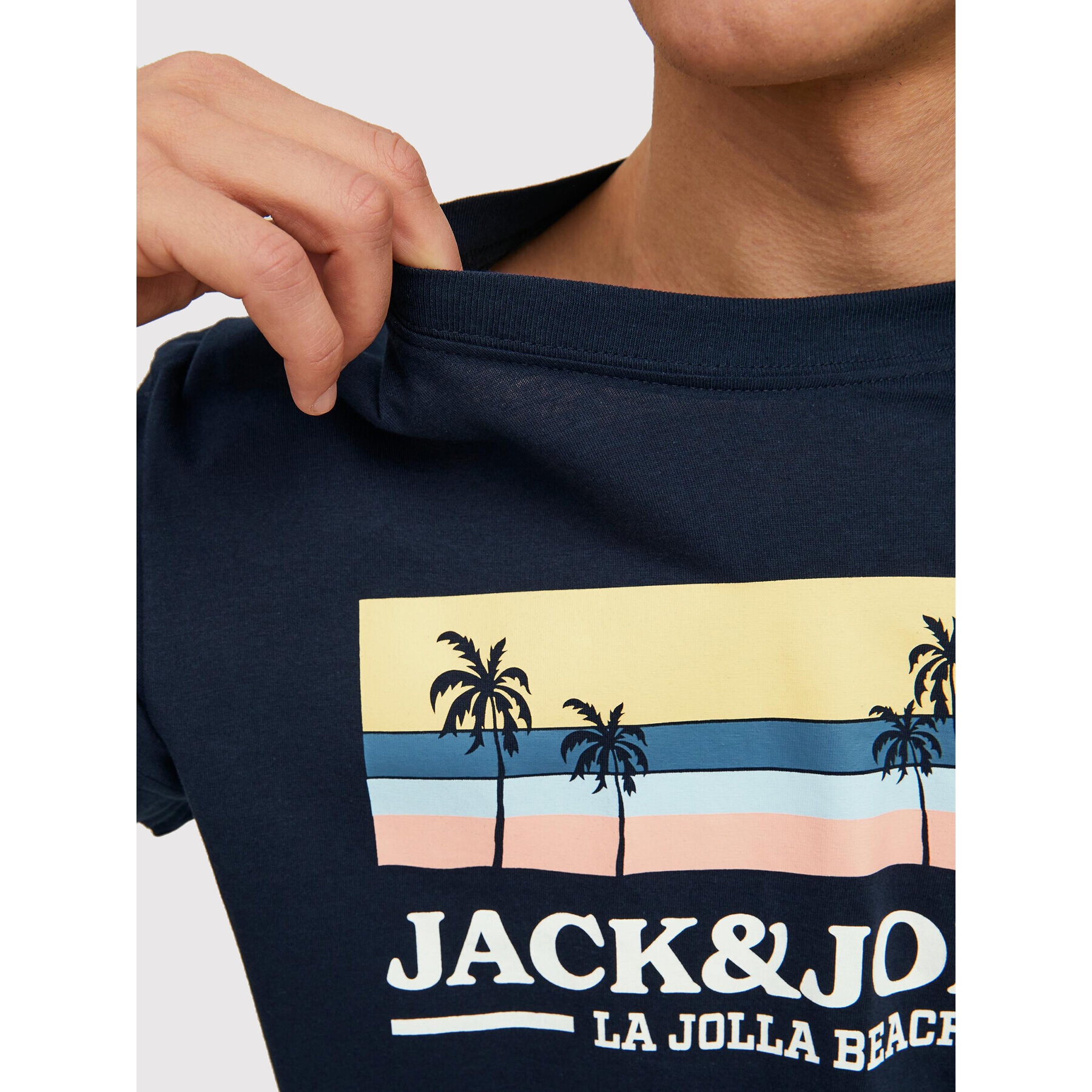 Jack&Jones Тишърт Malibu 12210121 Тъмносин Regular Fit - Pepit.bg