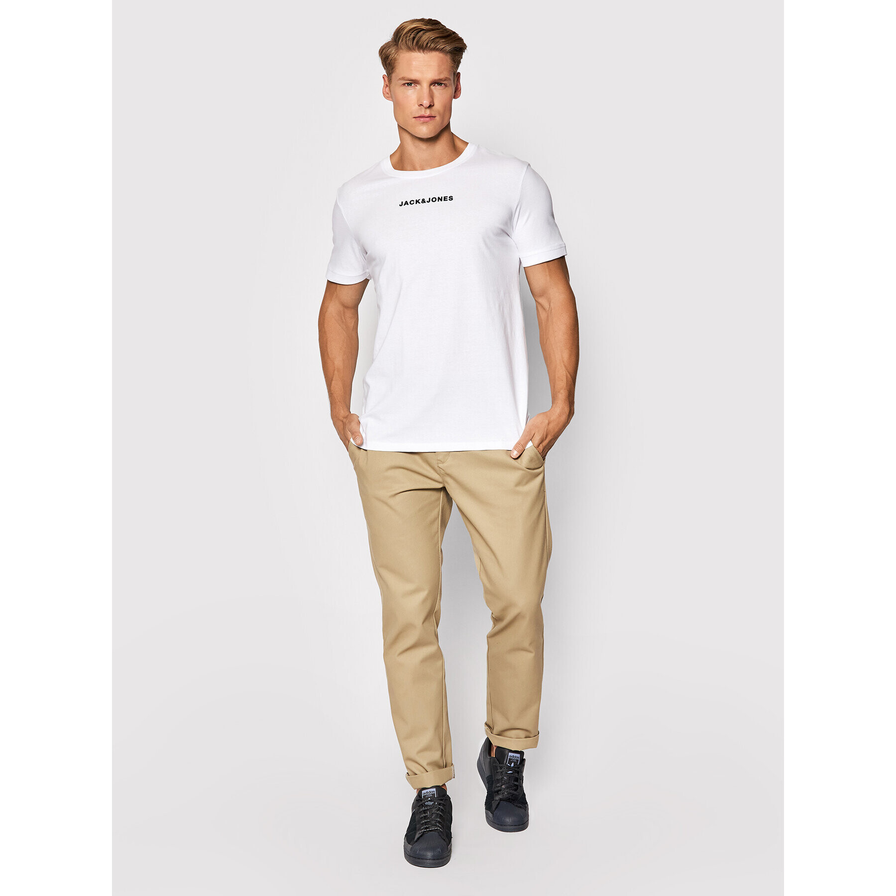 Jack&Jones Тишърт Marco 12192916 Бял Regular Fit - Pepit.bg