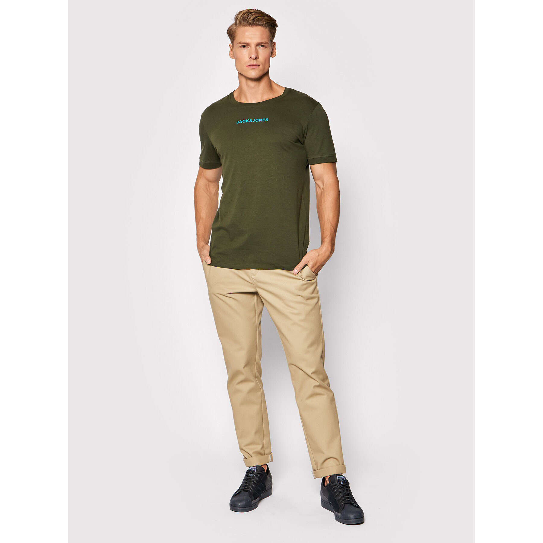 Jack&Jones Тишърт Marco 12192916 Зелен Regular Fit - Pepit.bg