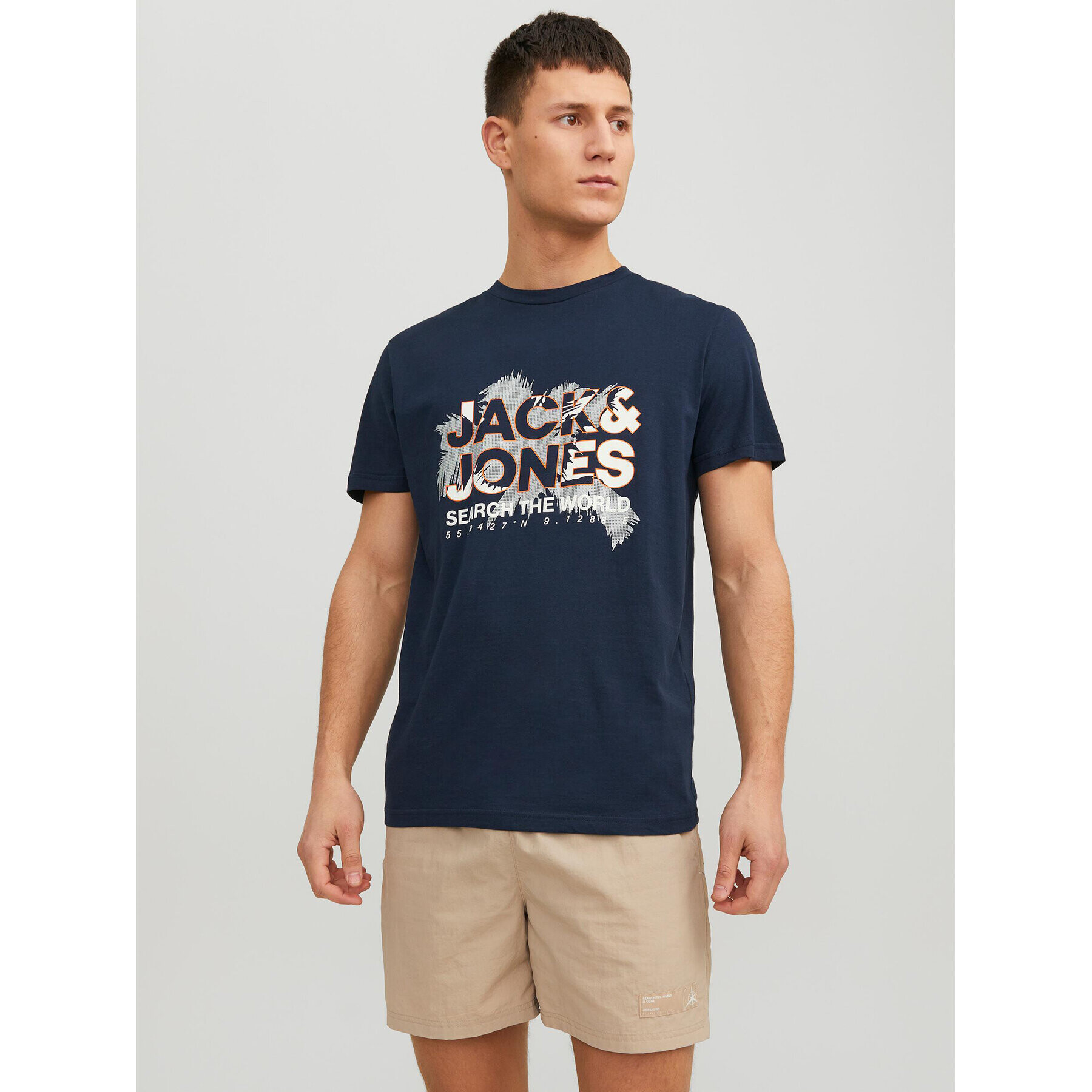 Jack&Jones Тишърт Marina 12233600 Тъмносин Standard Fit - Pepit.bg