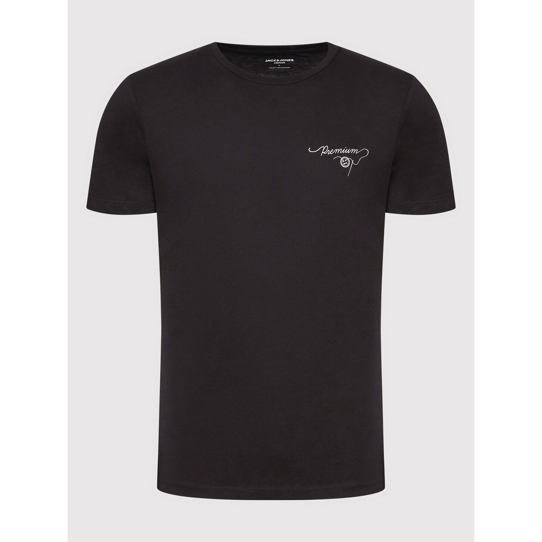 Jack&Jones PREMIUM Тишърт Needle Logo 12214454 Черен Regular Fit - Pepit.bg