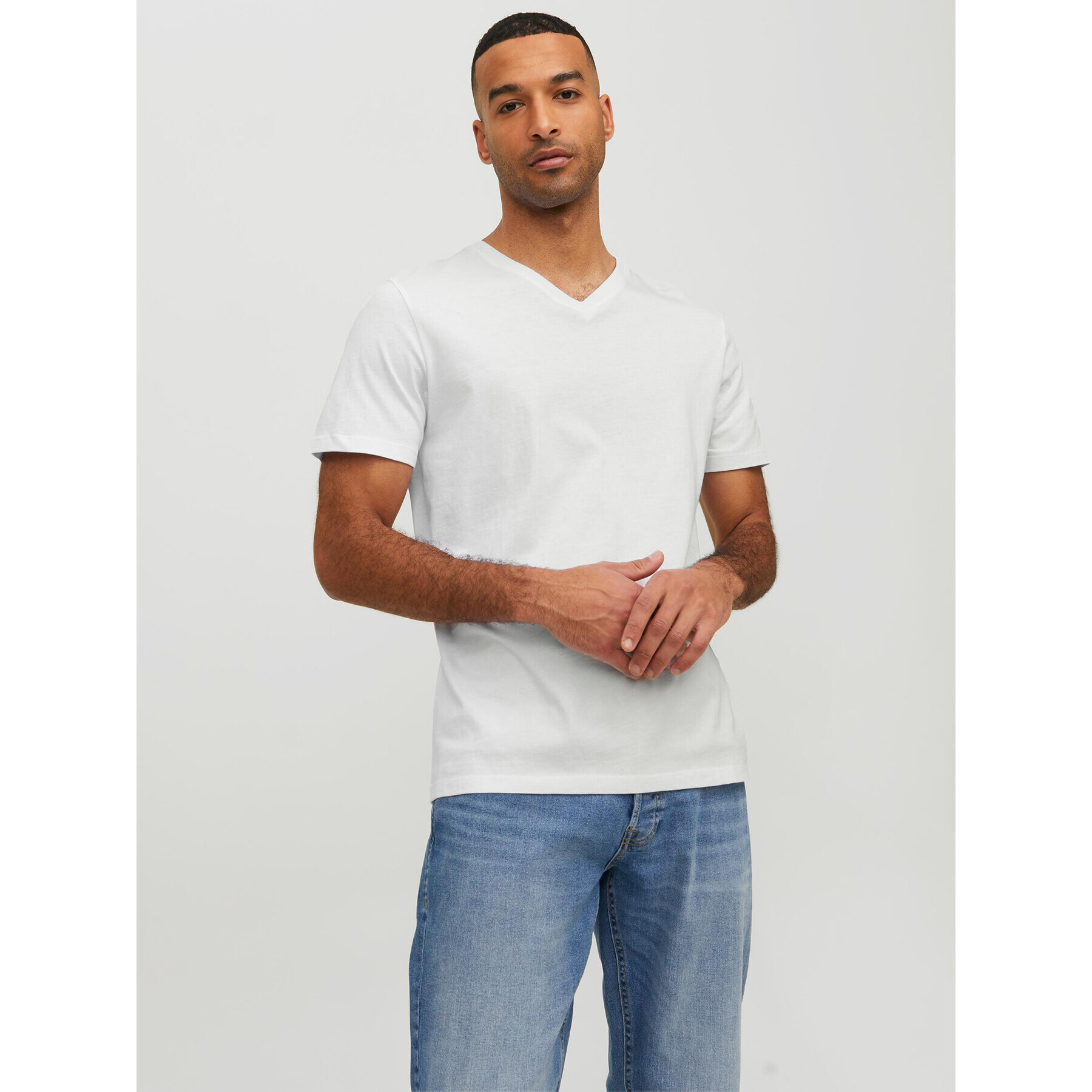 Jack&Jones Тишърт Organic 12156102 Бял Standard Fit - Pepit.bg