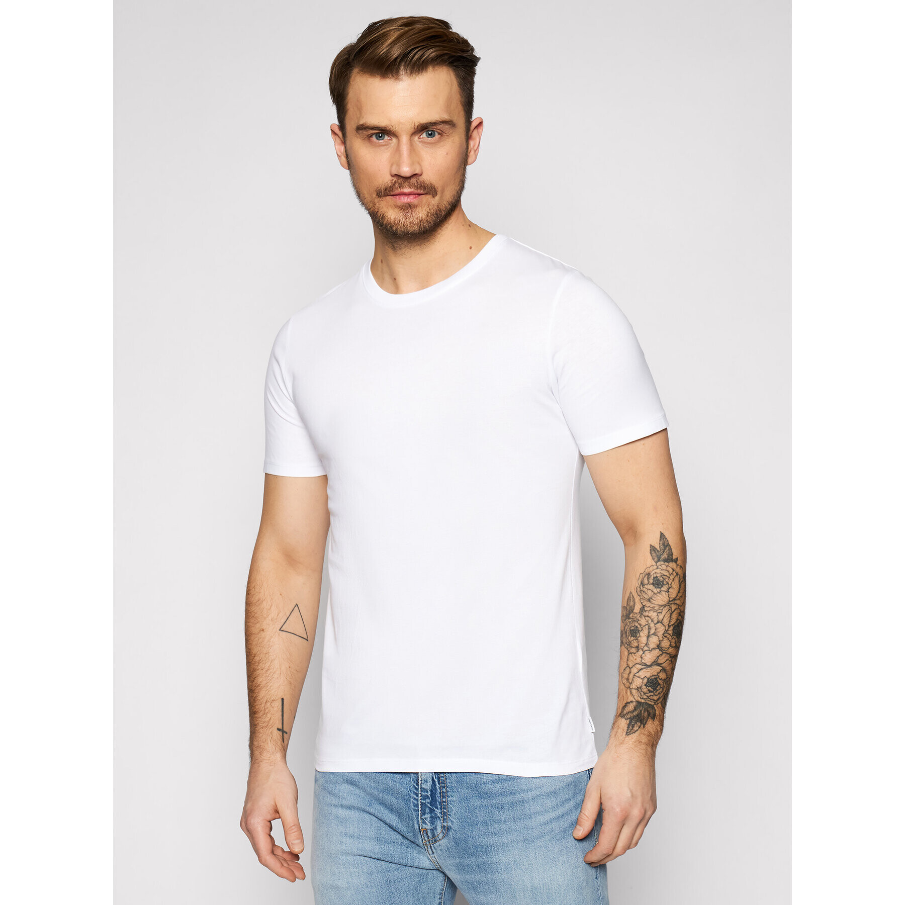 Jack&Jones Тишърт Organic Basic 12156101 Бял Slim Fit - Pepit.bg
