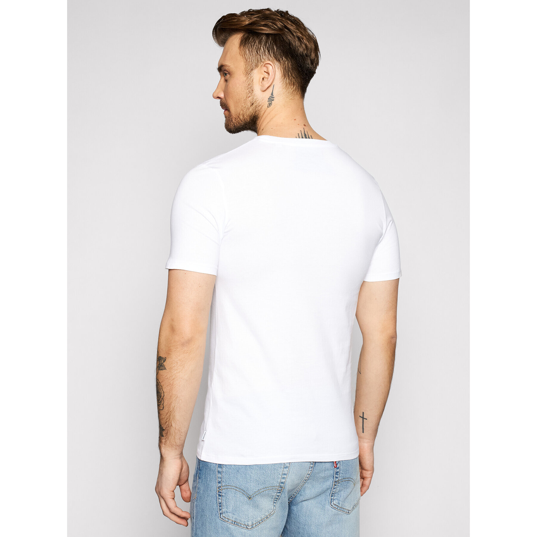 Jack&Jones Тишърт Organic Basic 12156101 Бял Slim Fit - Pepit.bg