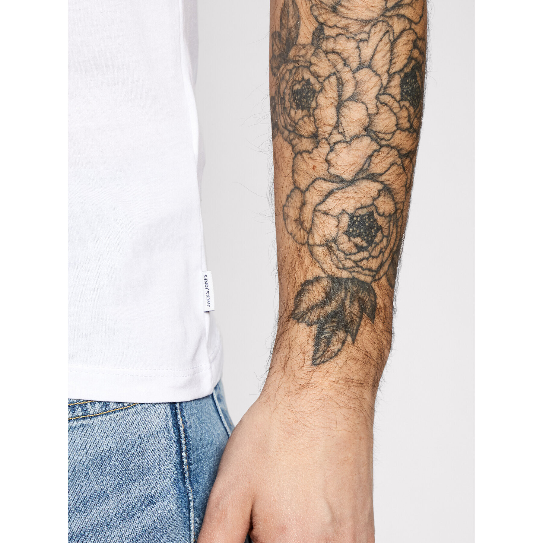 Jack&Jones Тишърт Organic Basic 12156101 Бял Slim Fit - Pepit.bg