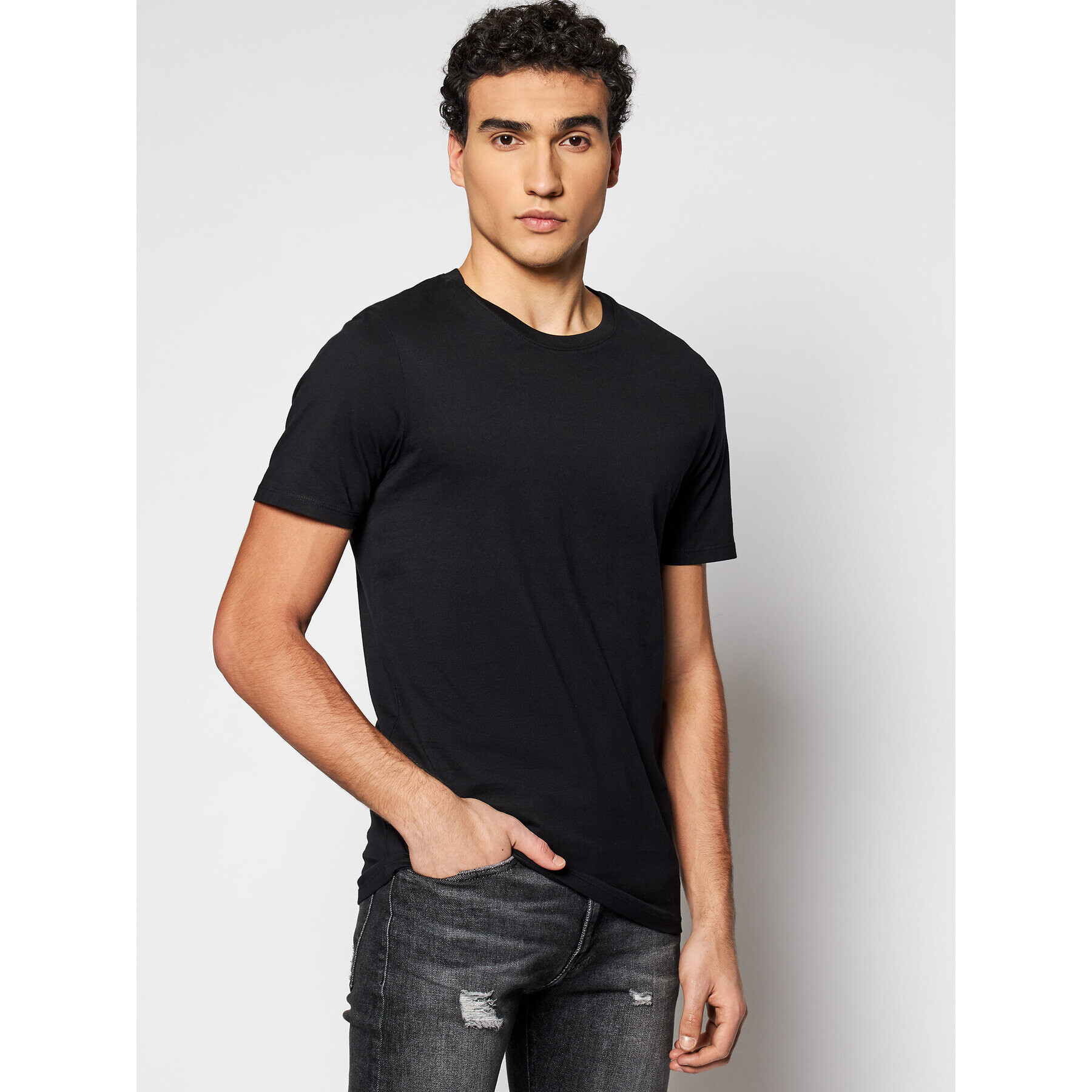 Jack&Jones Тишърт Orrganic Basic 12156101 Черен Slim Fit - Pepit.bg